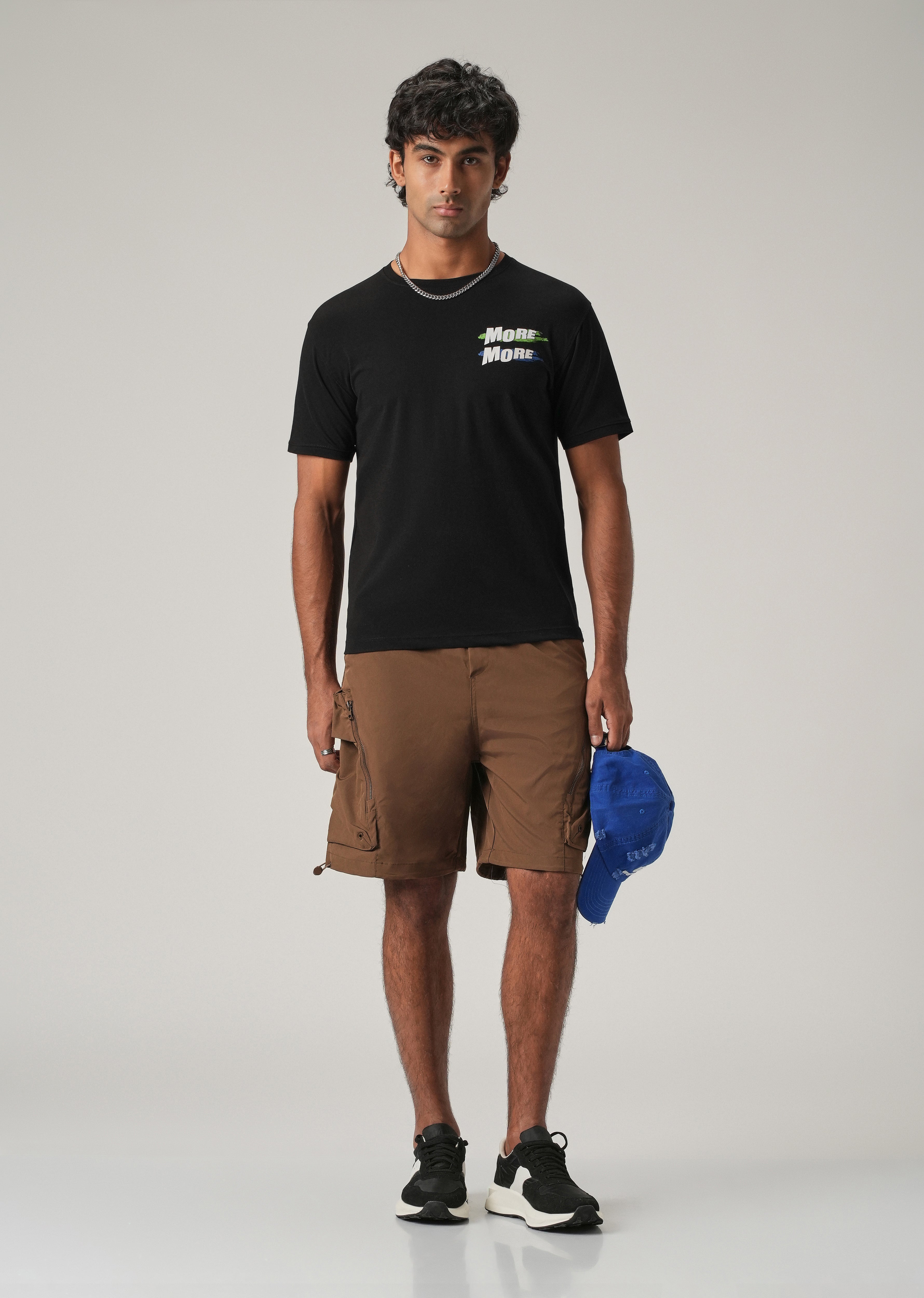 Black Embossed Slim Fit T-Shirt