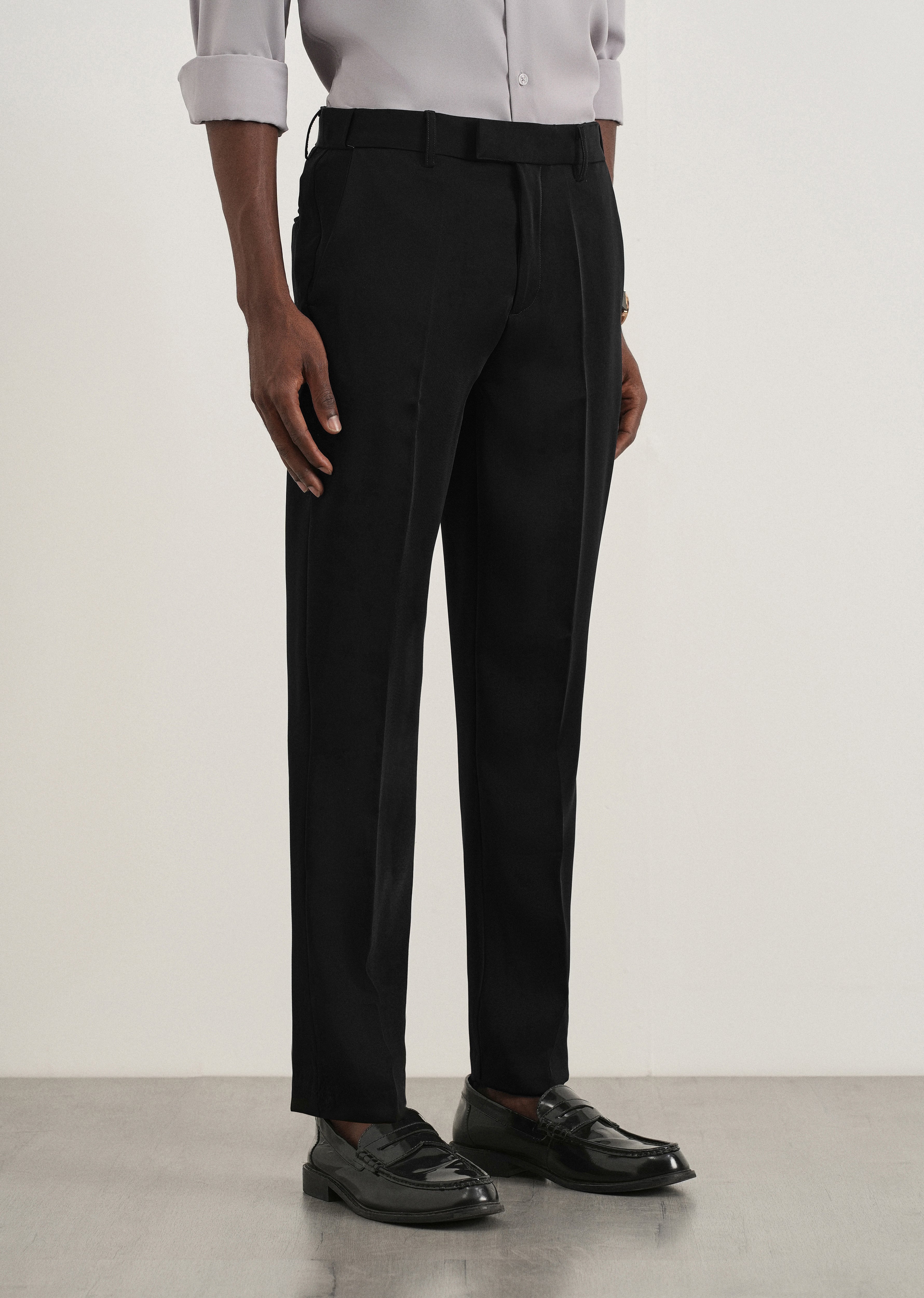Black Flex Waist Slim Fit Trouser