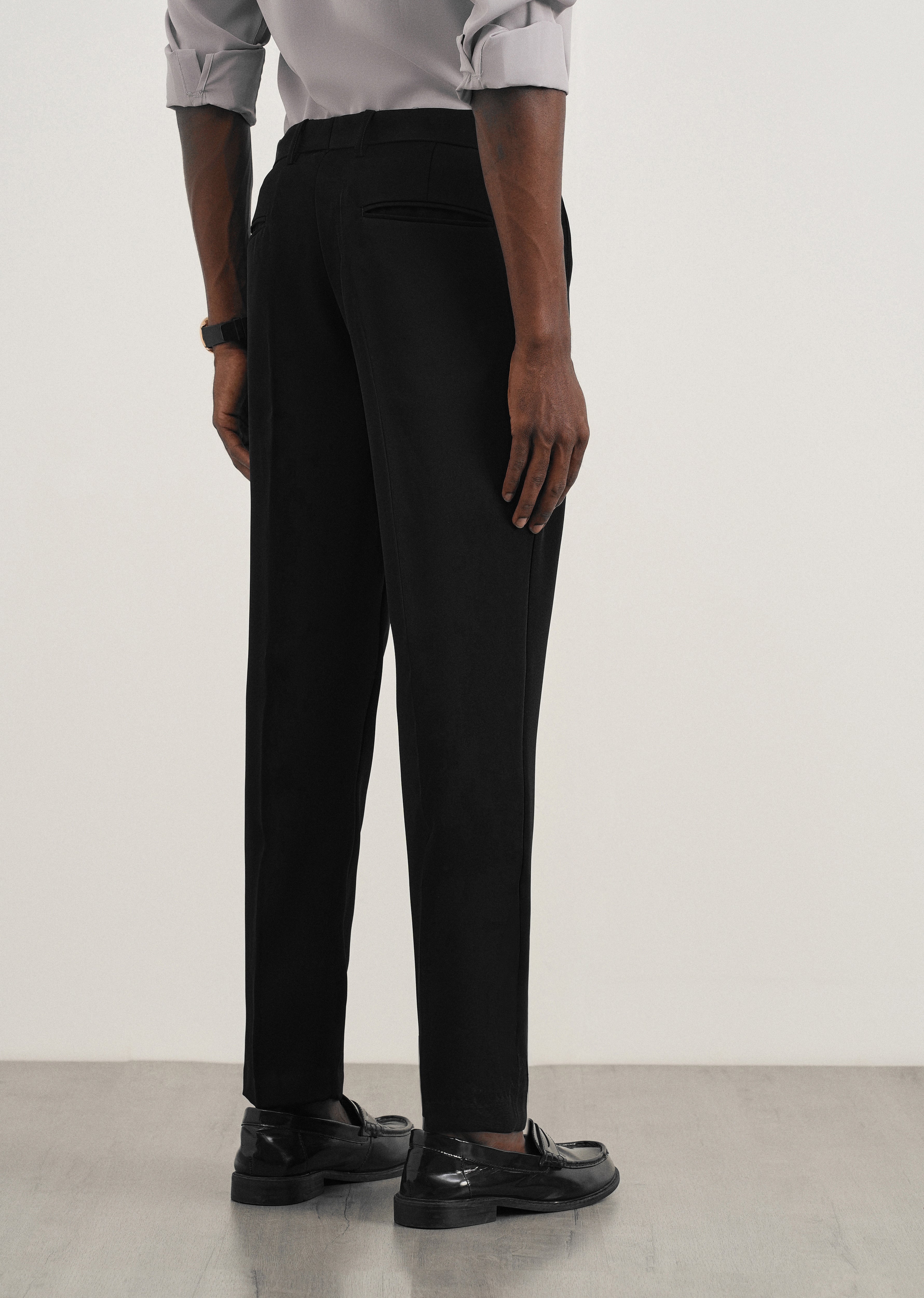 Black Flex Waist Slim Fit Trouser