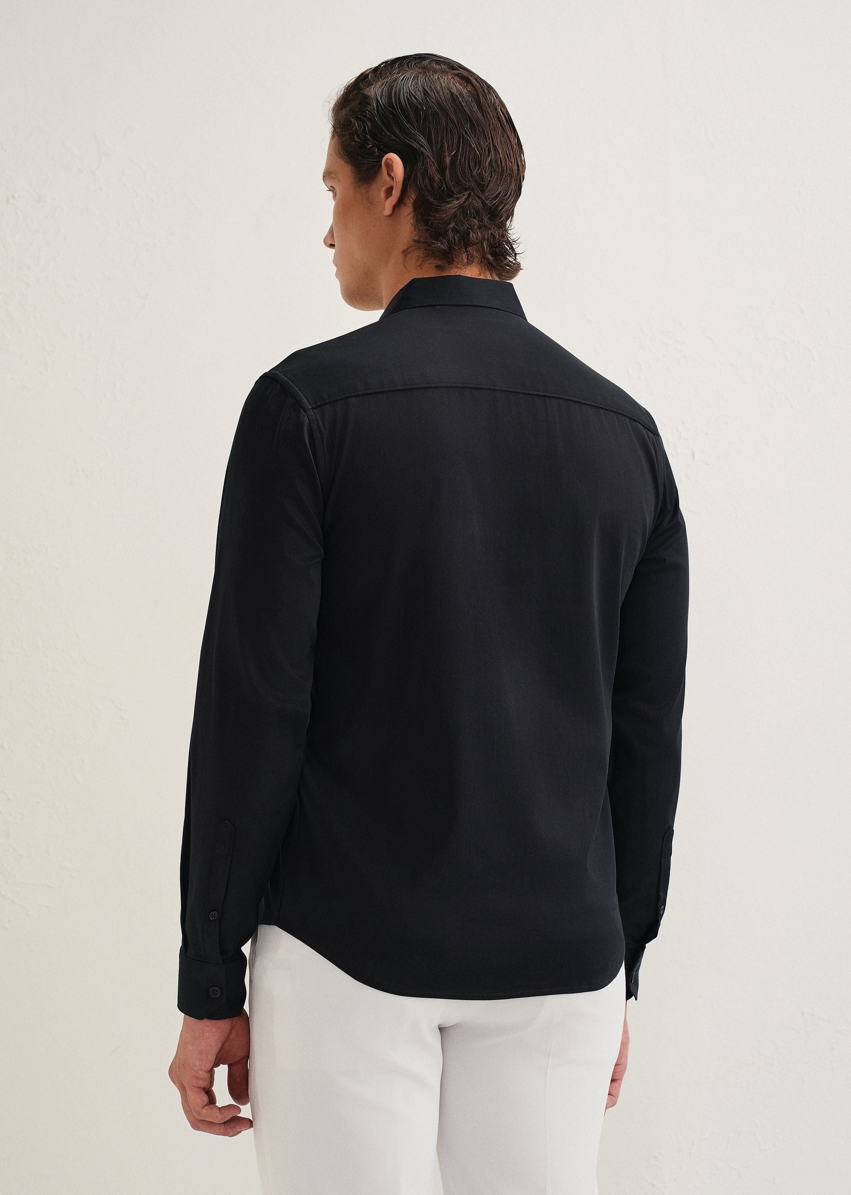 Black Floral Embroidered Designer Shirt