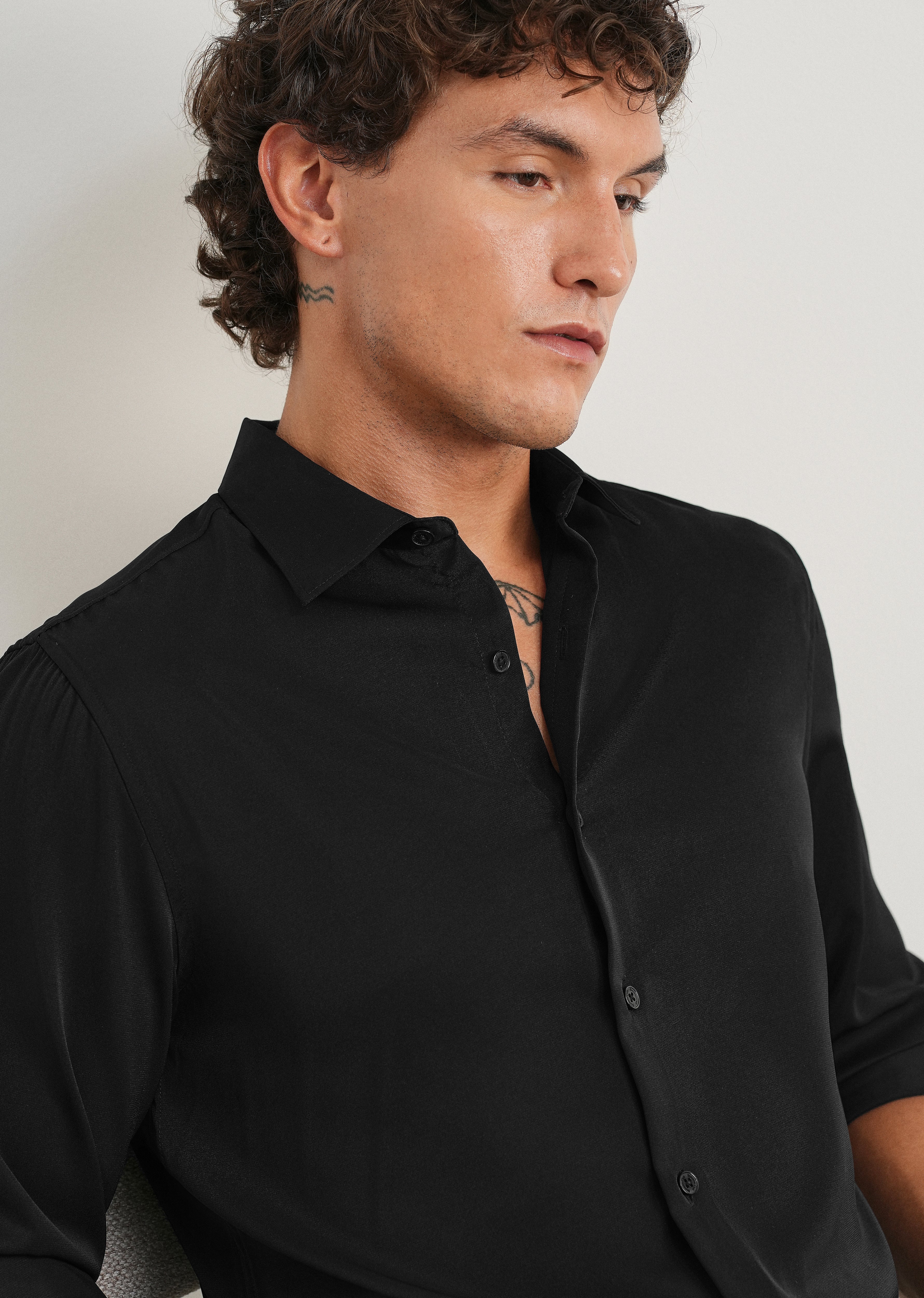 Black Fluid Soft Shirt
