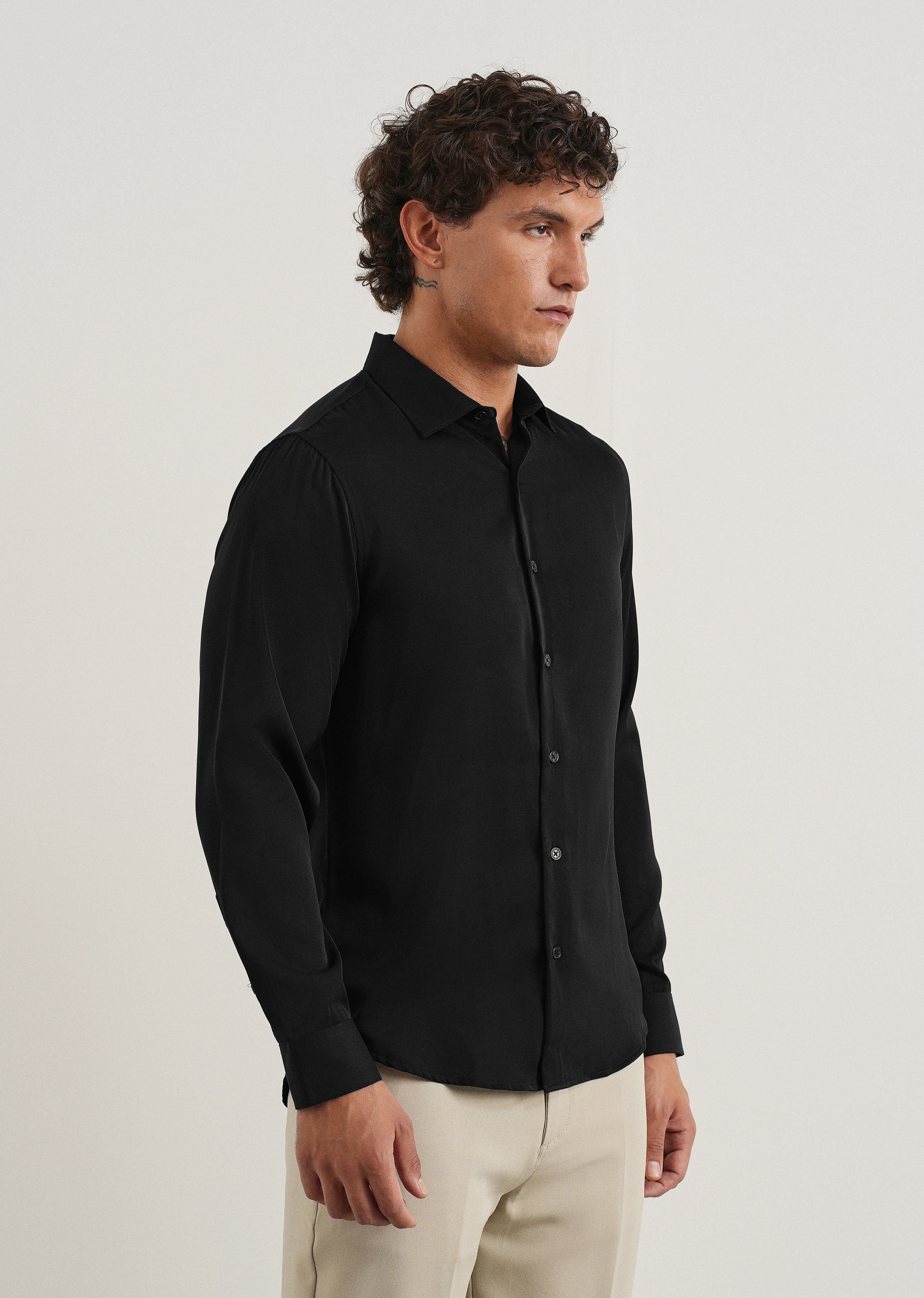 Black Fluid Soft Shirt