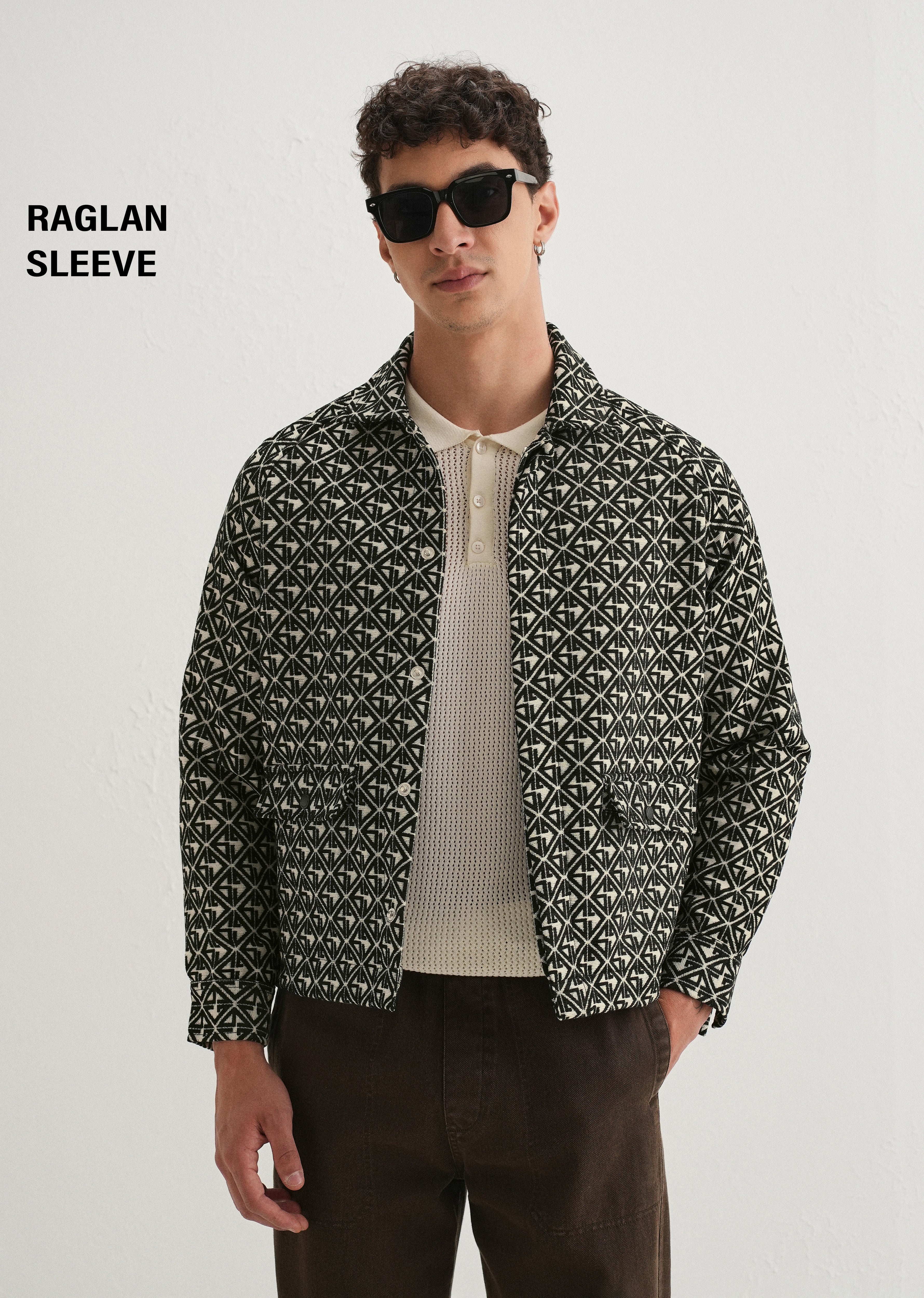 Black Geometric Pattern Shacket