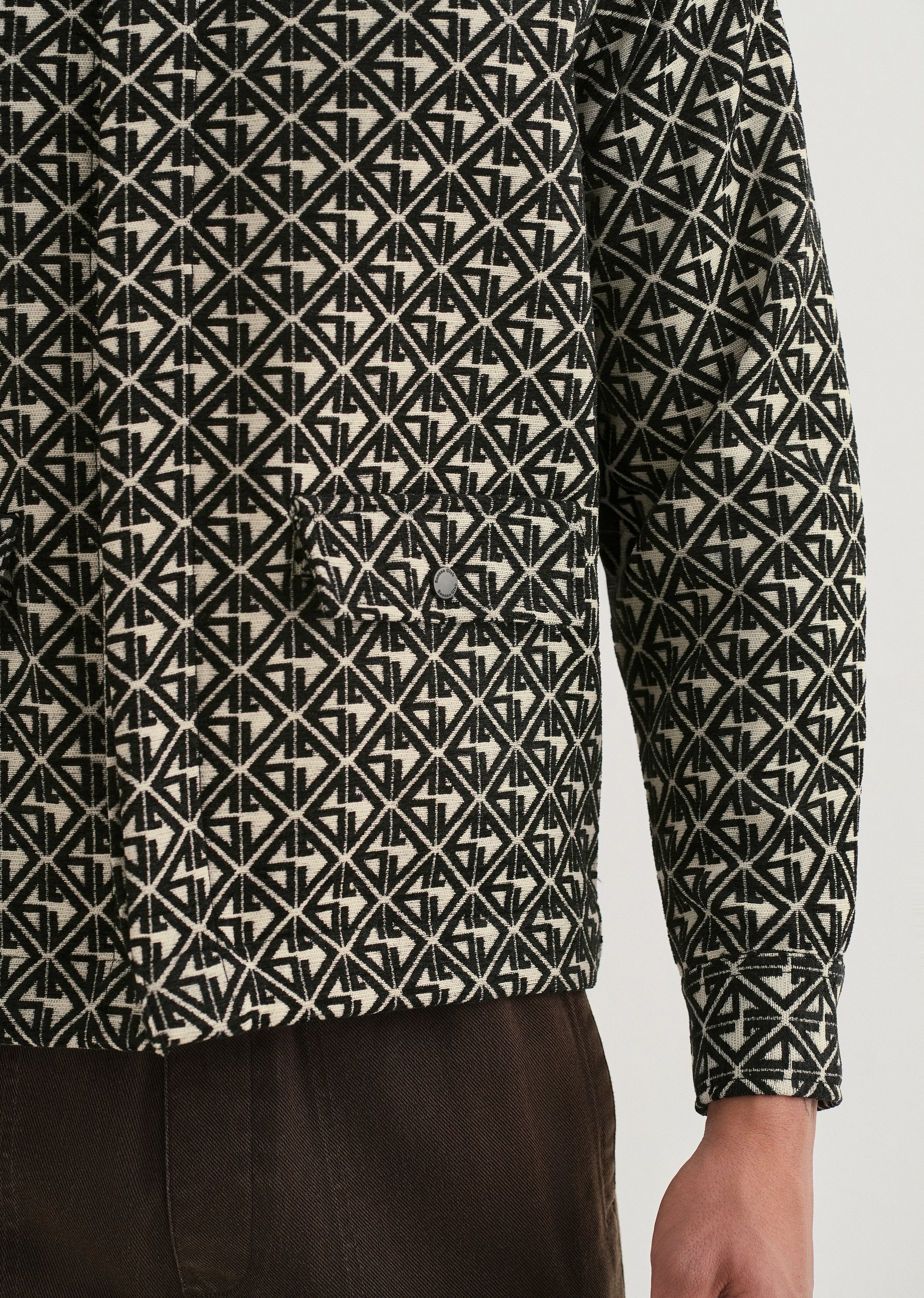Black Geometric Pattern Shacket