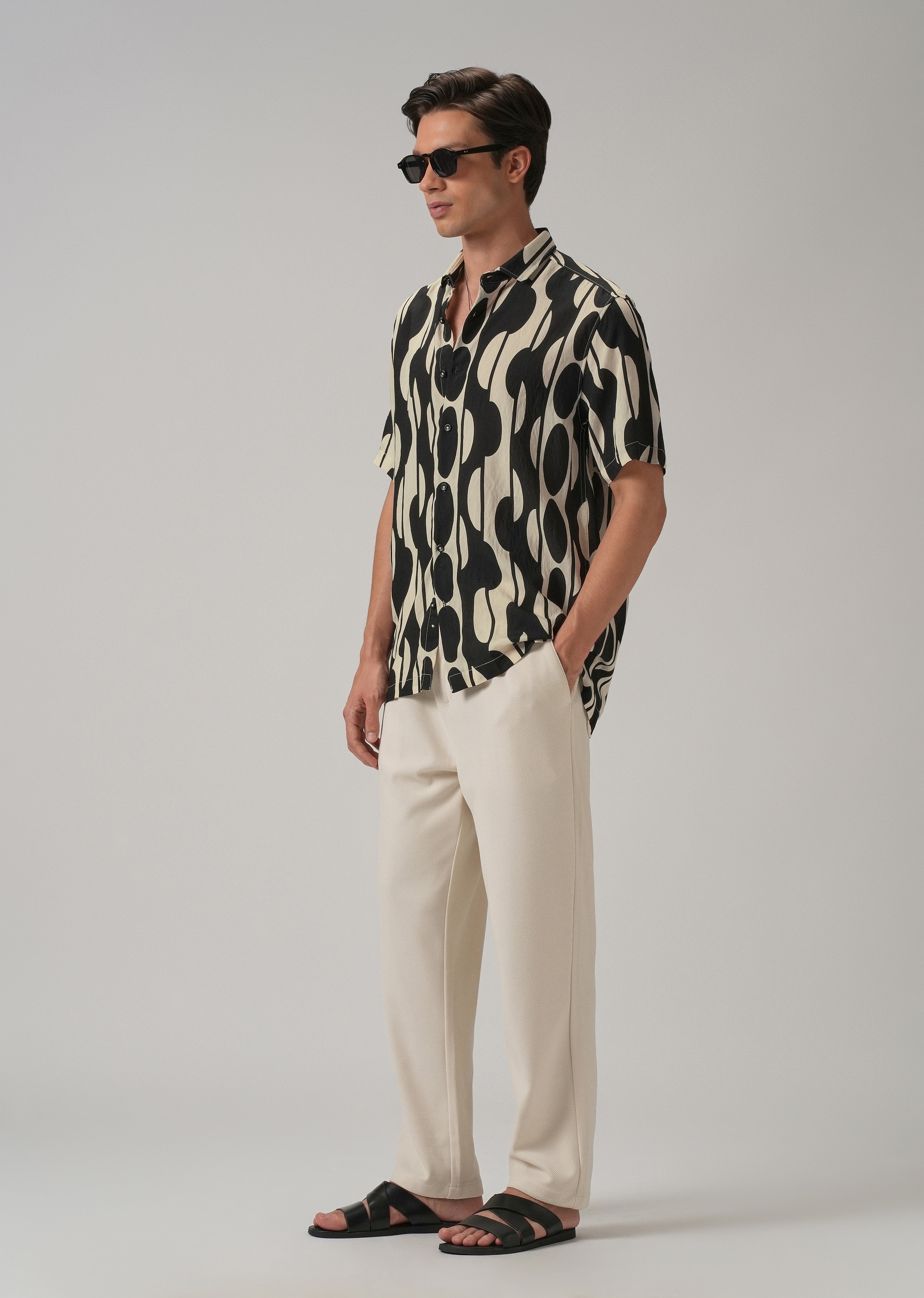 Black Geometric Printed Shirt