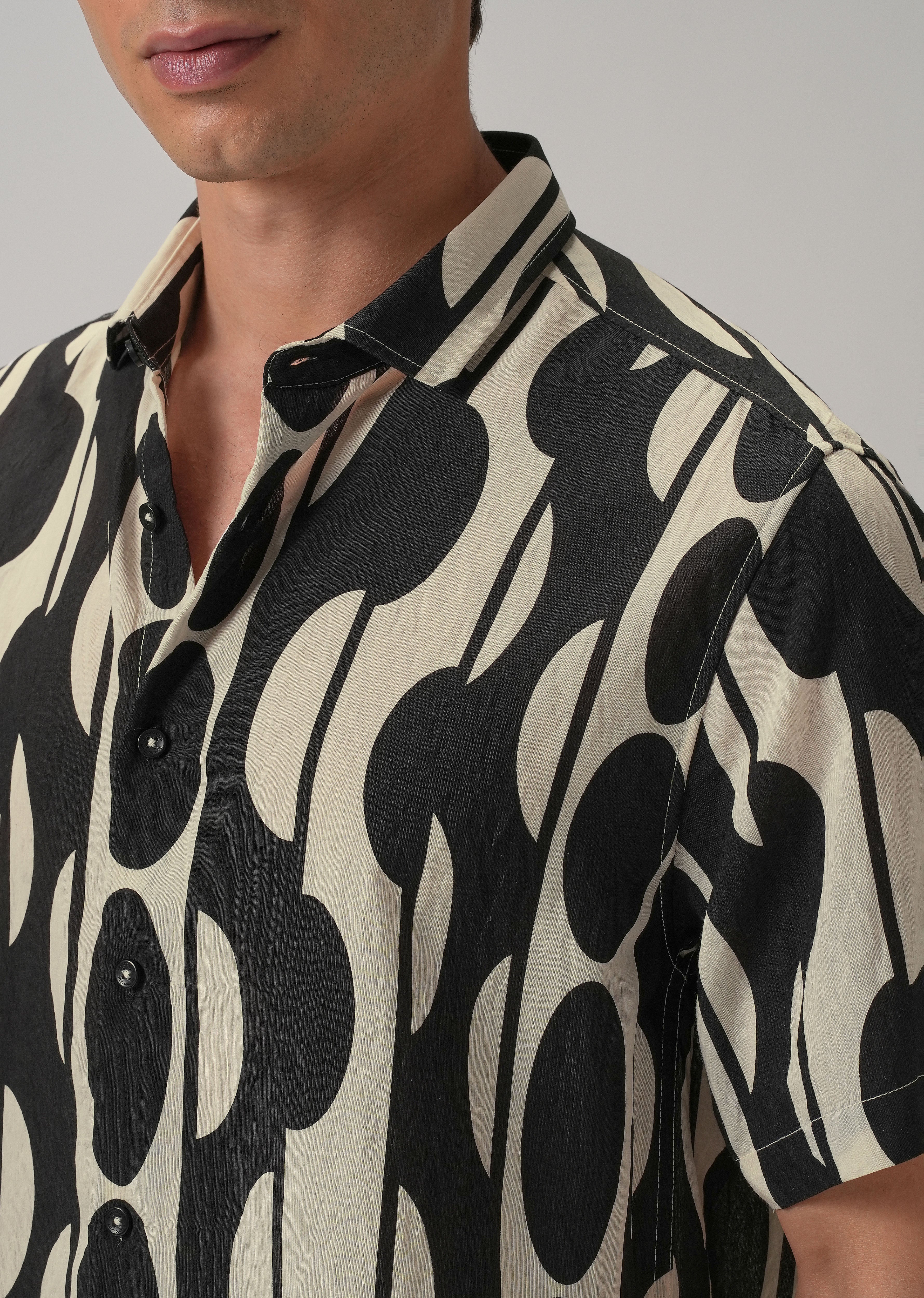 Black Geometric Printed Shirt