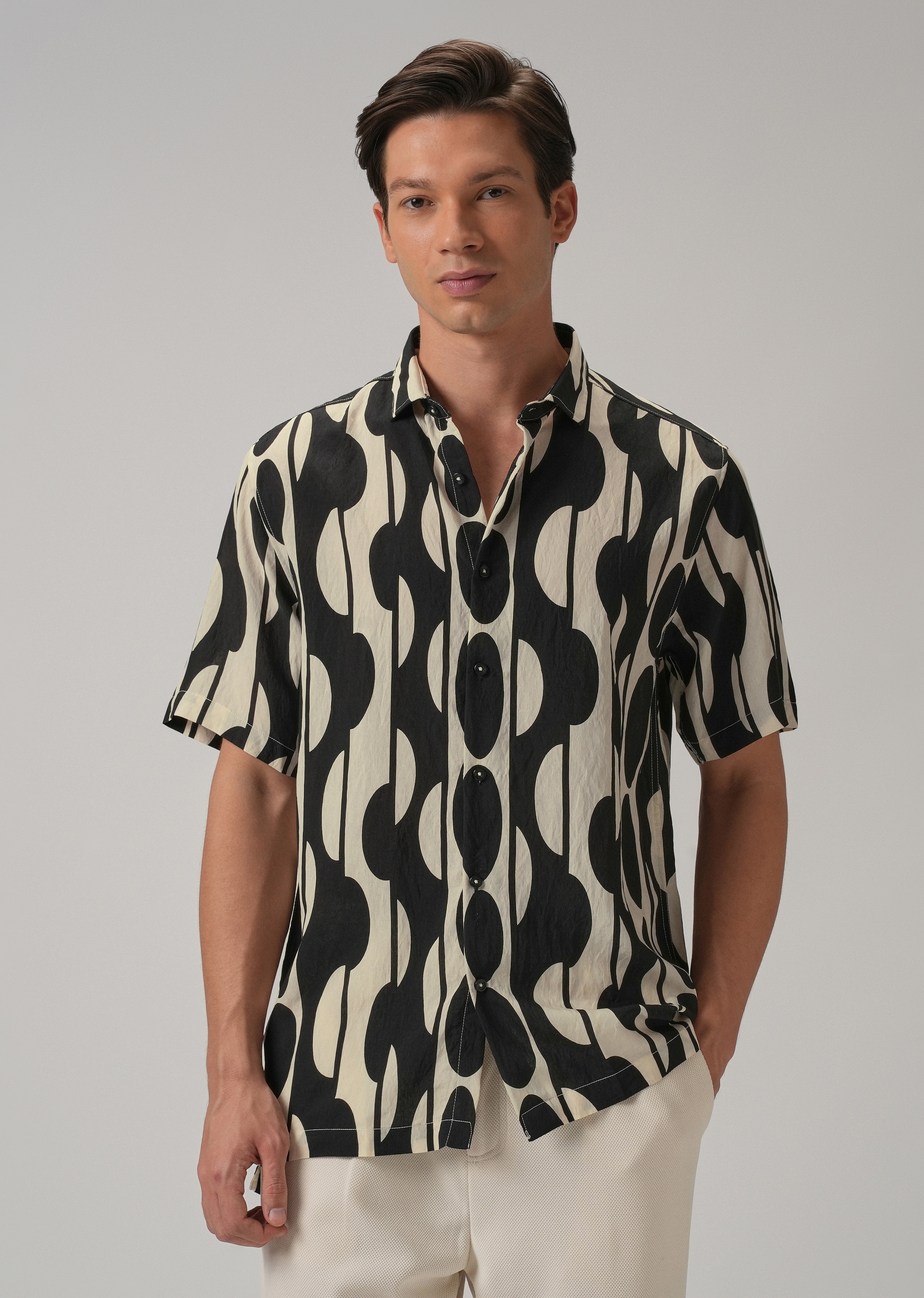 Black Geometric Printed Shirt