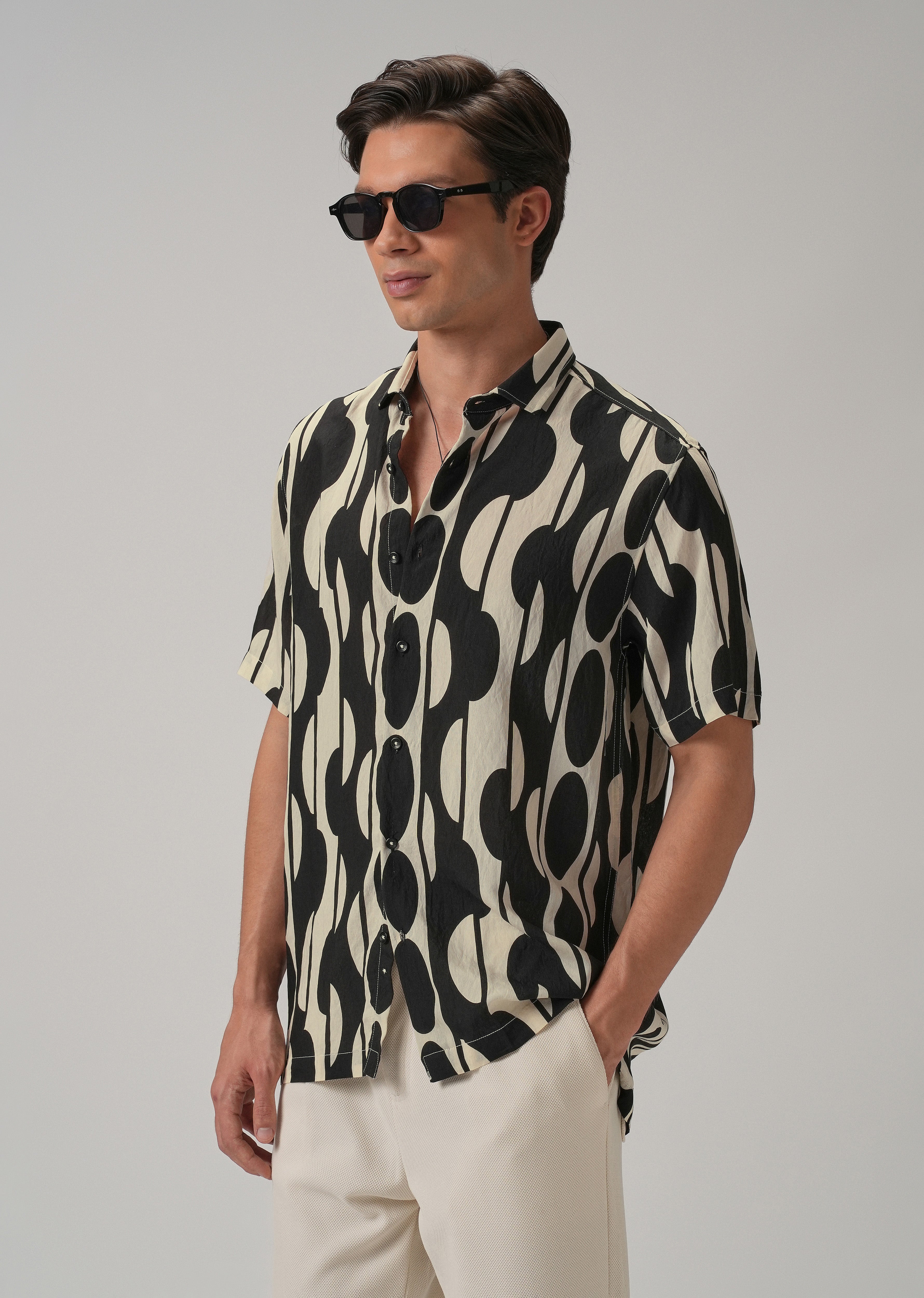 Black Geometric Printed Shirt