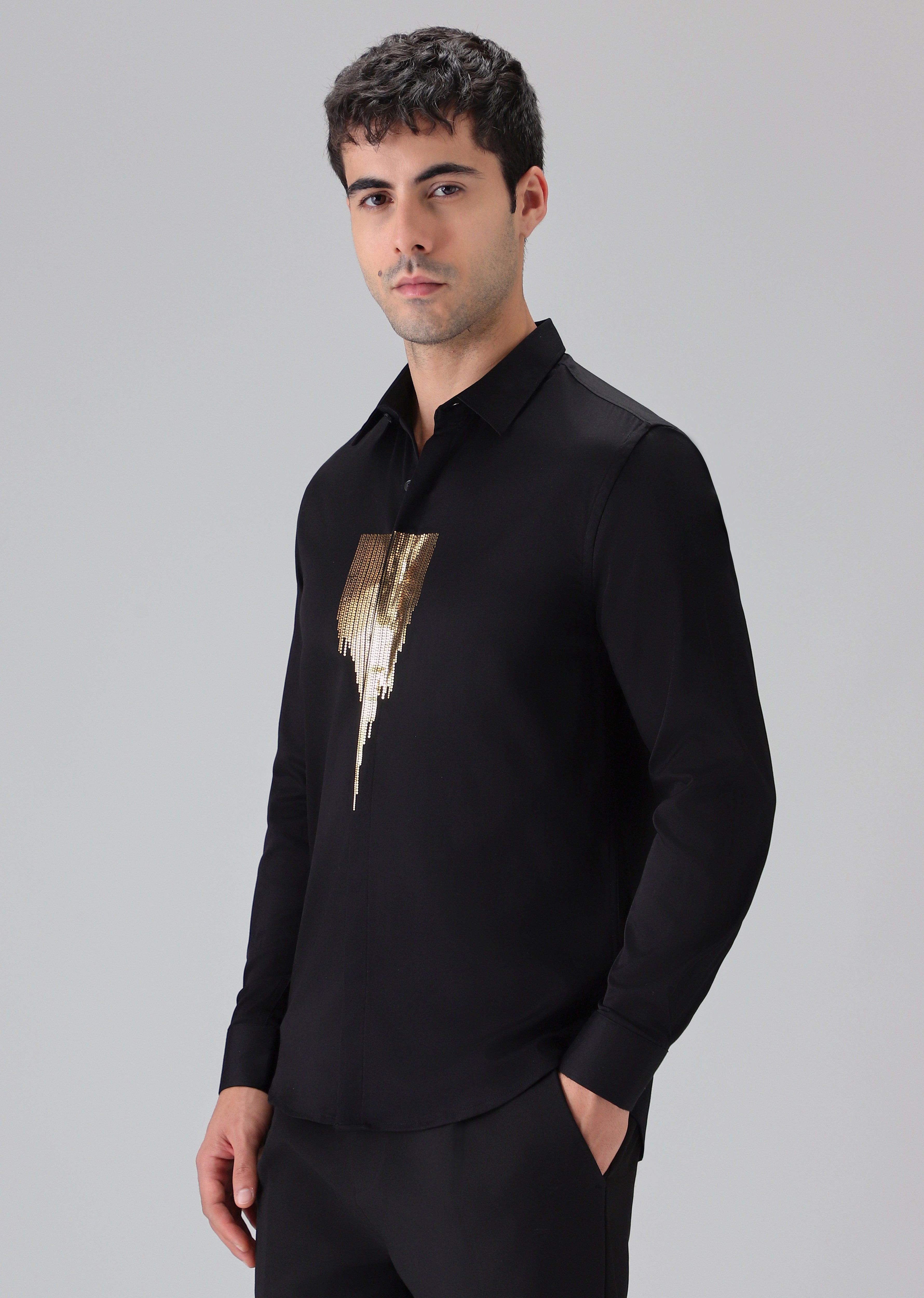 Black Glimmer Designer Shirt