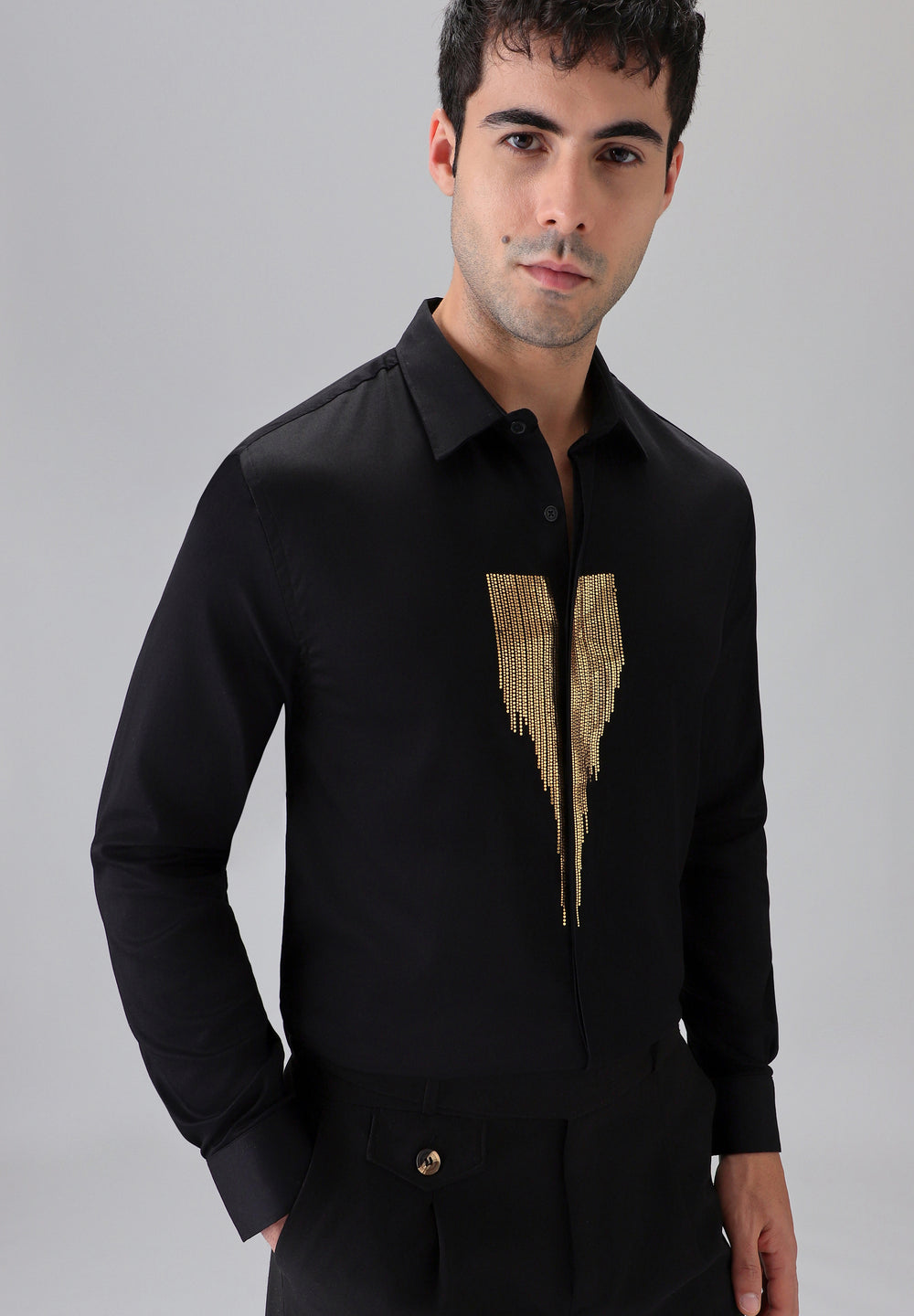 Black Glimmer Designer Shirt