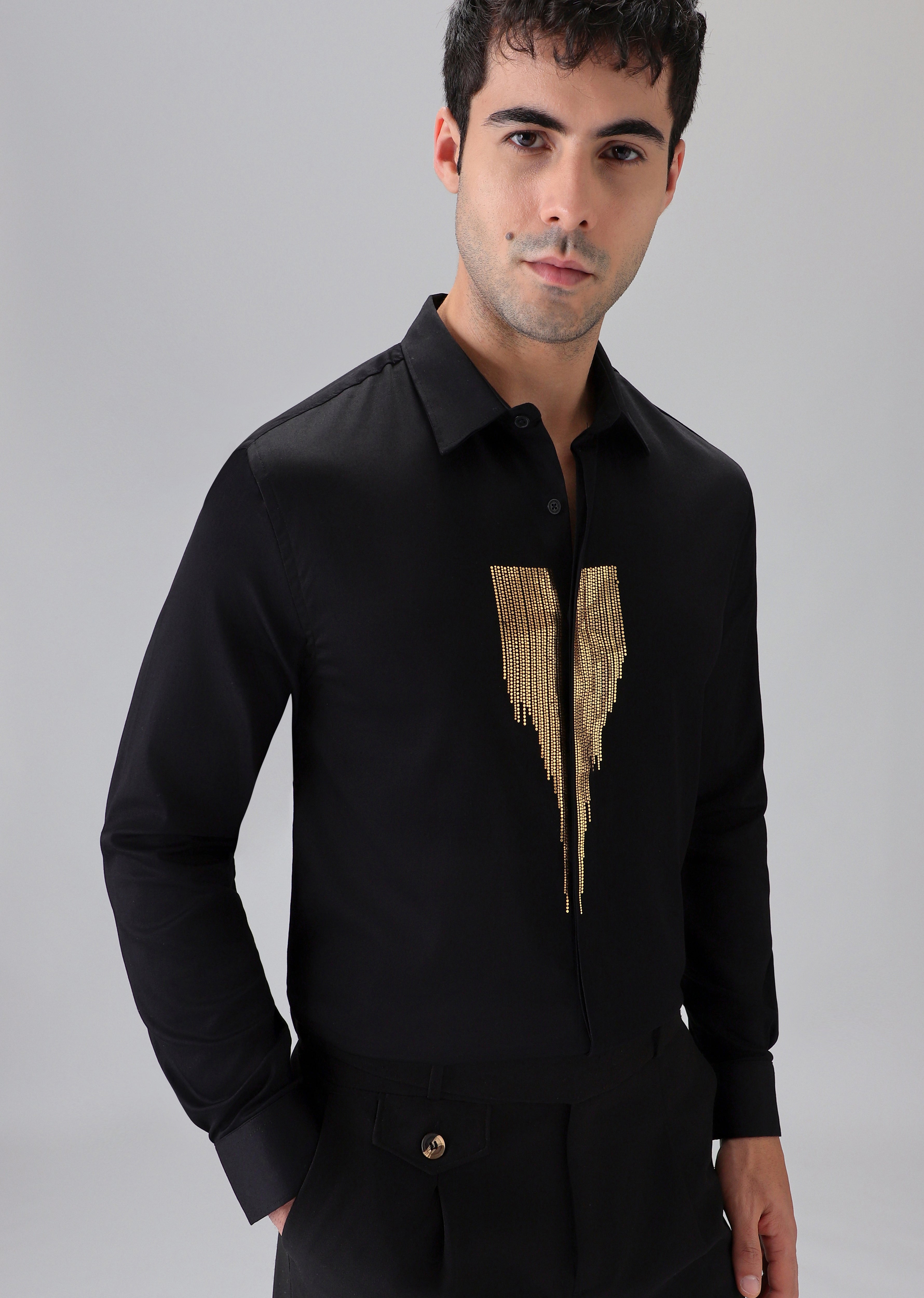 Black Glimmer Designer Shirt