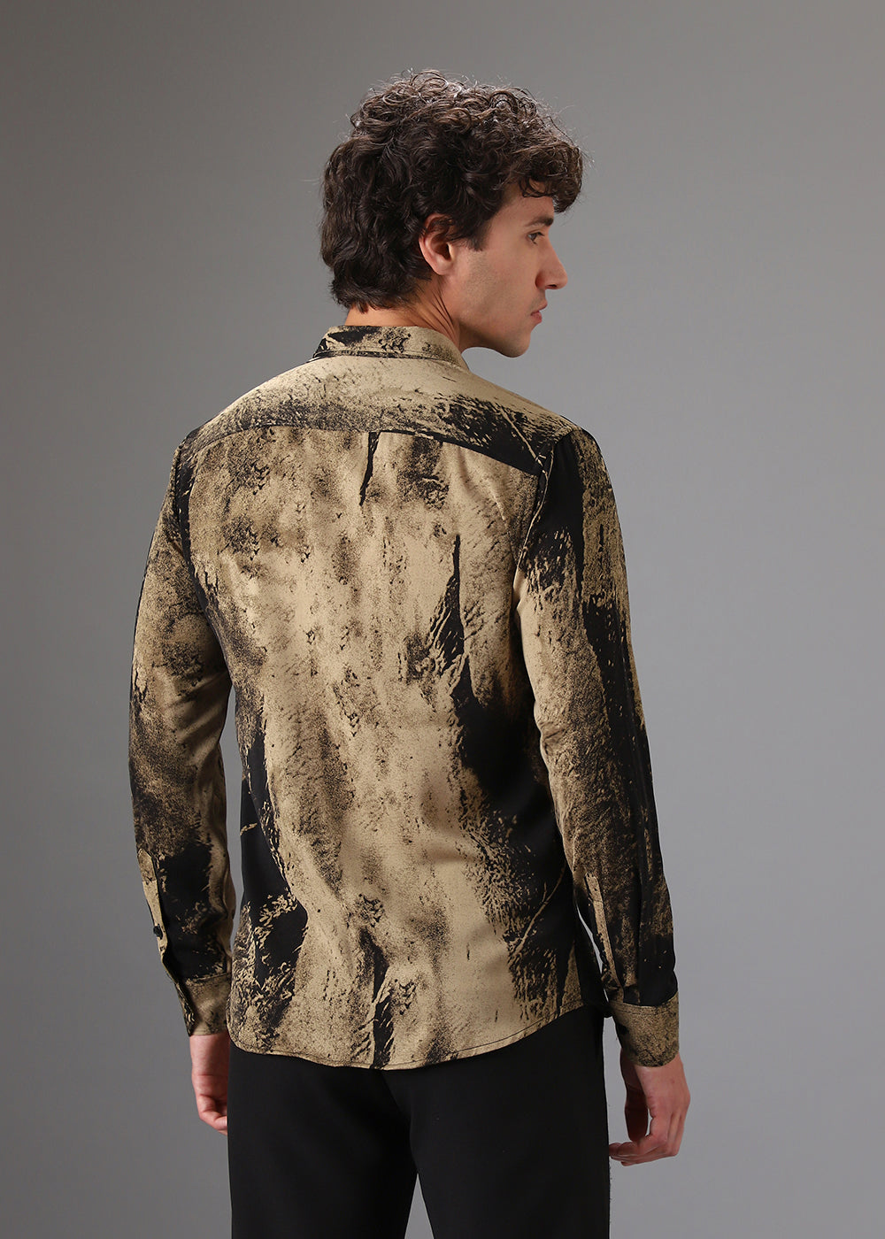 Black Golden Abstract Printed Shirt