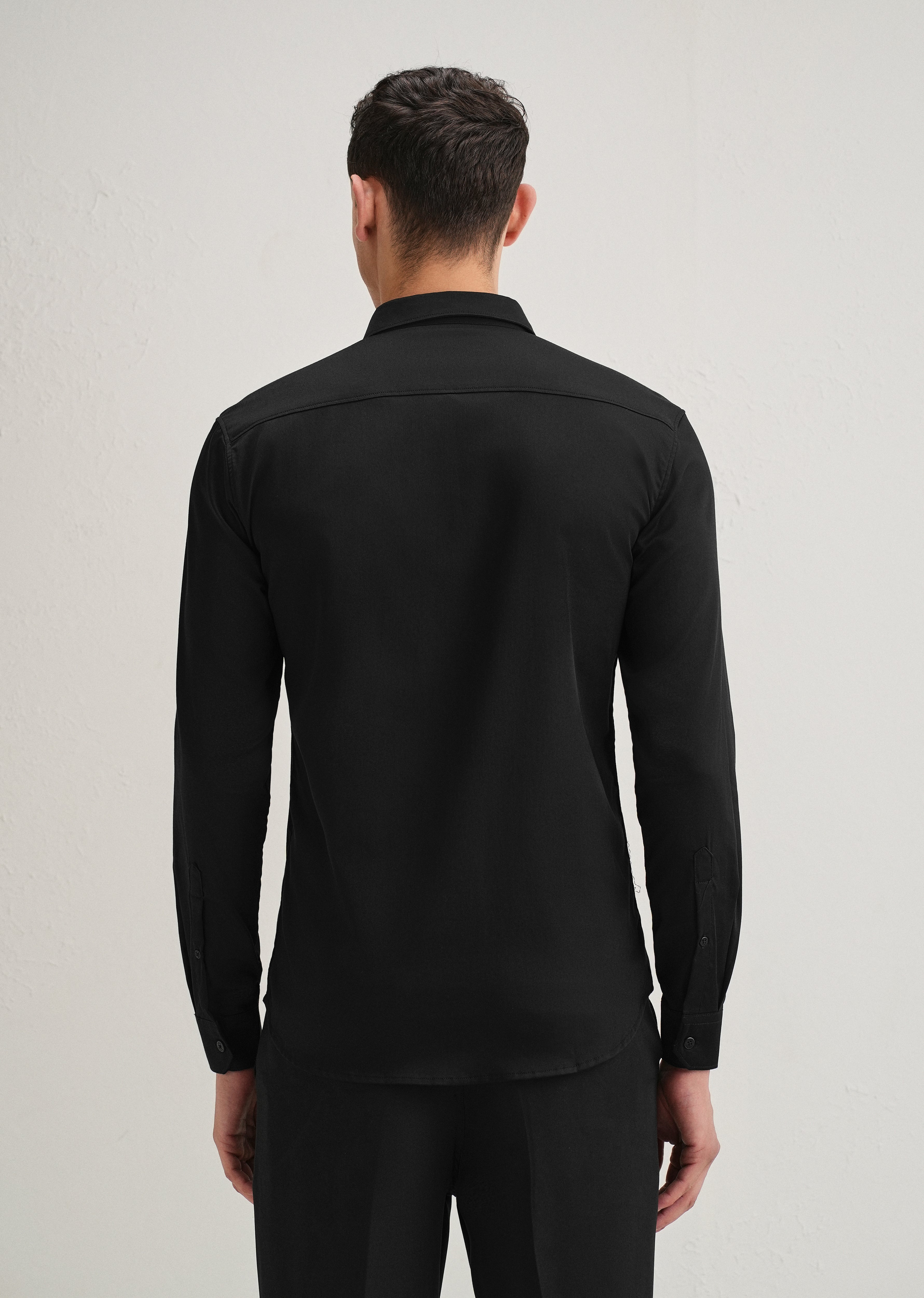 Black Gradient Ray Sequin Designer Shirt