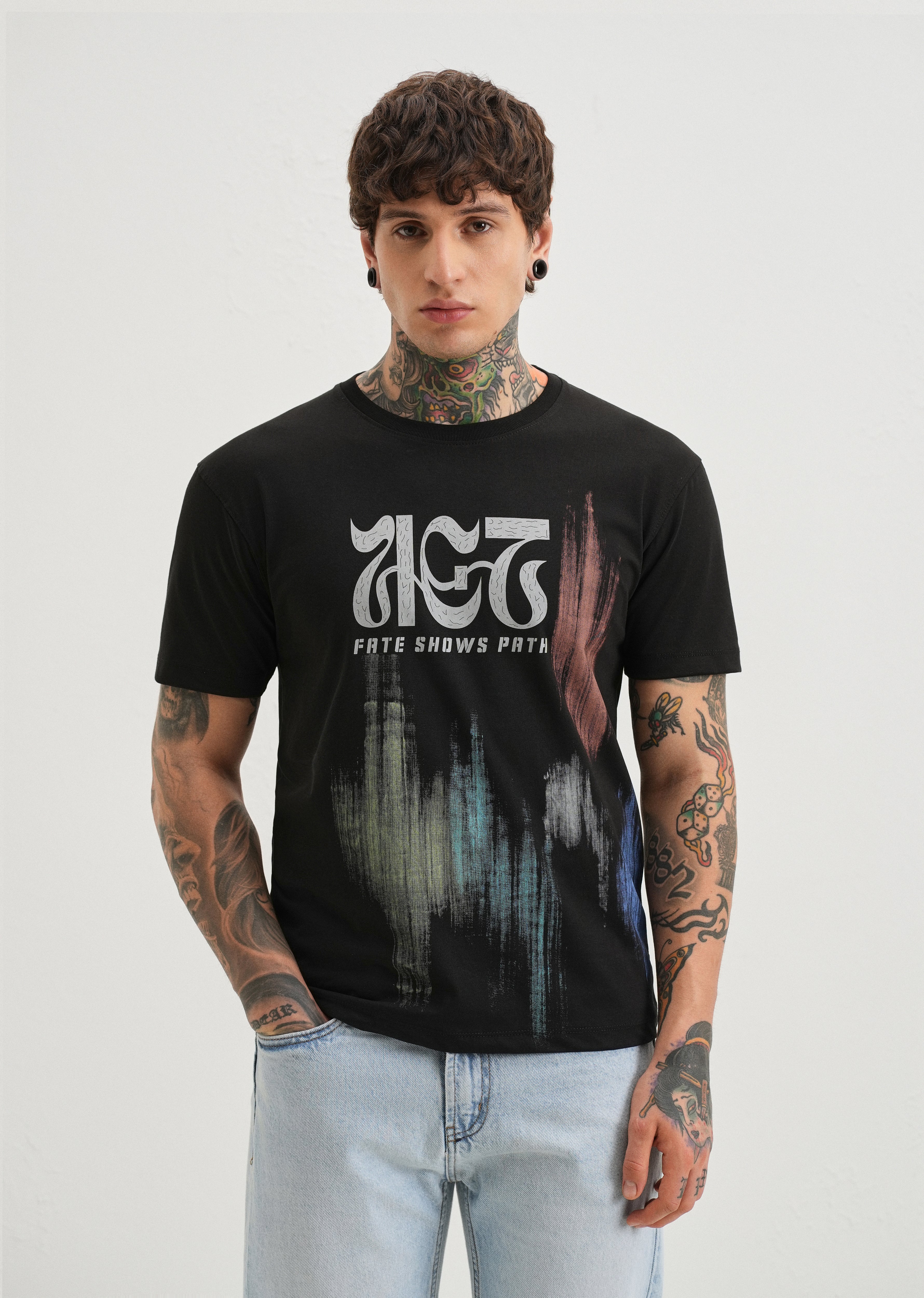 Black Graphic Printed T-shirt