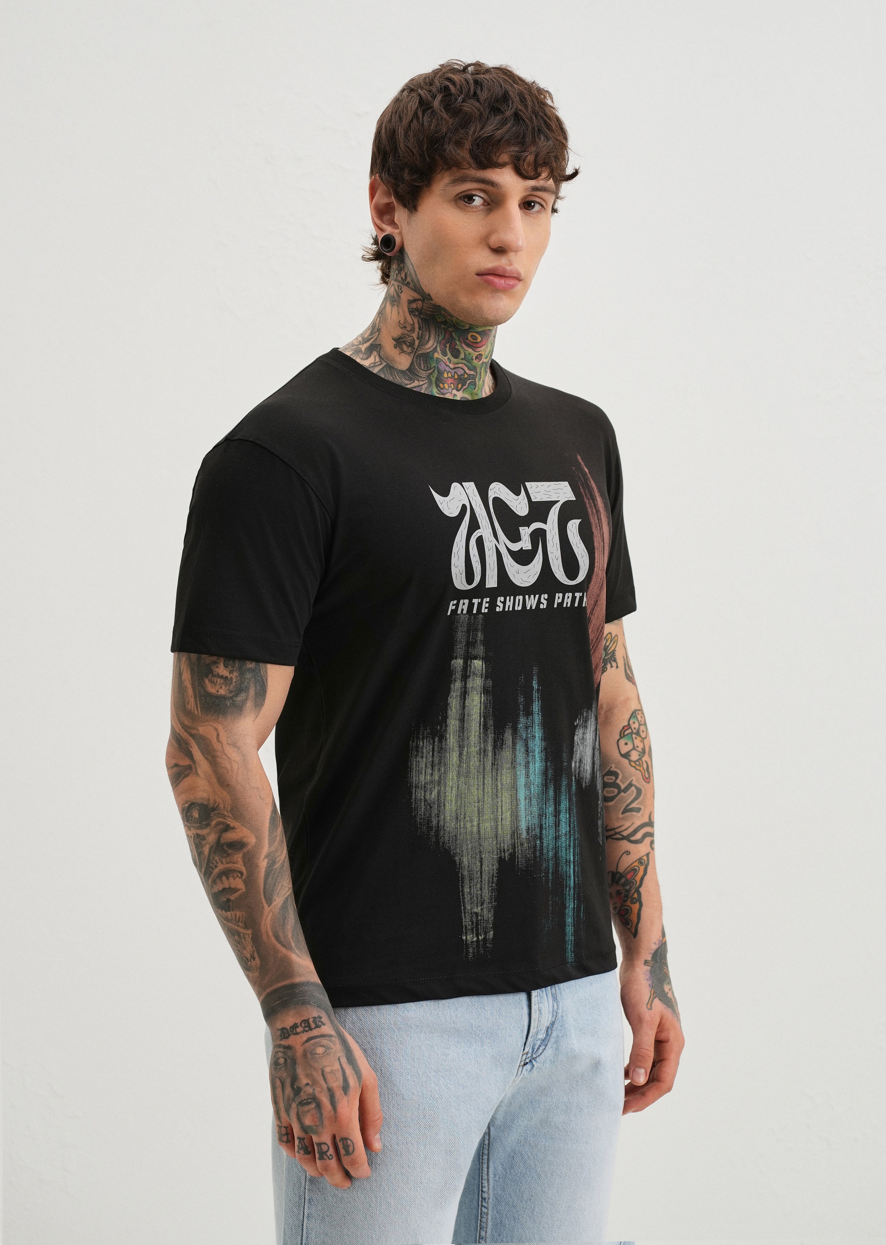 Black Graphic Printed T-shirt