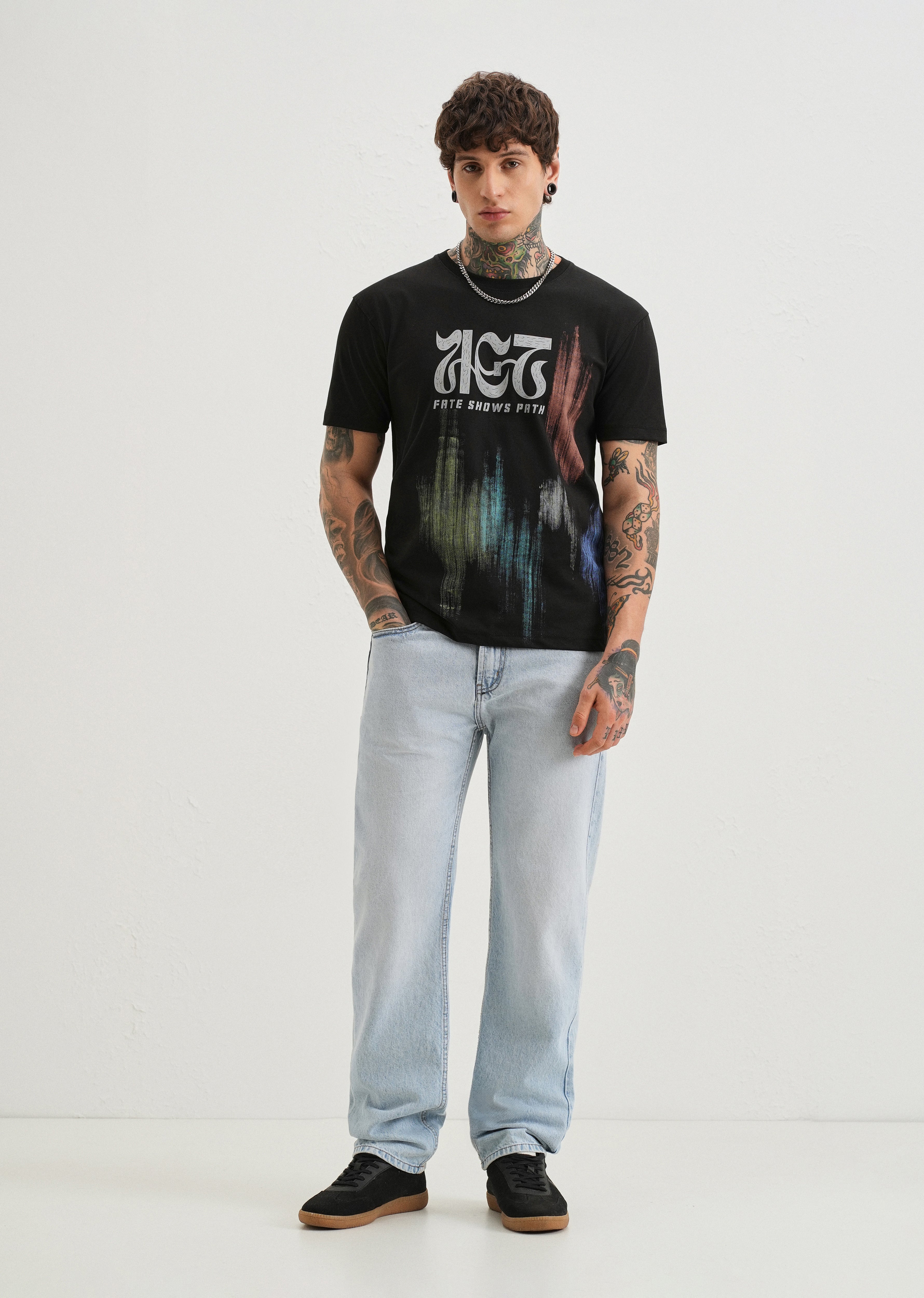 Black Graphic Printed T-shirt