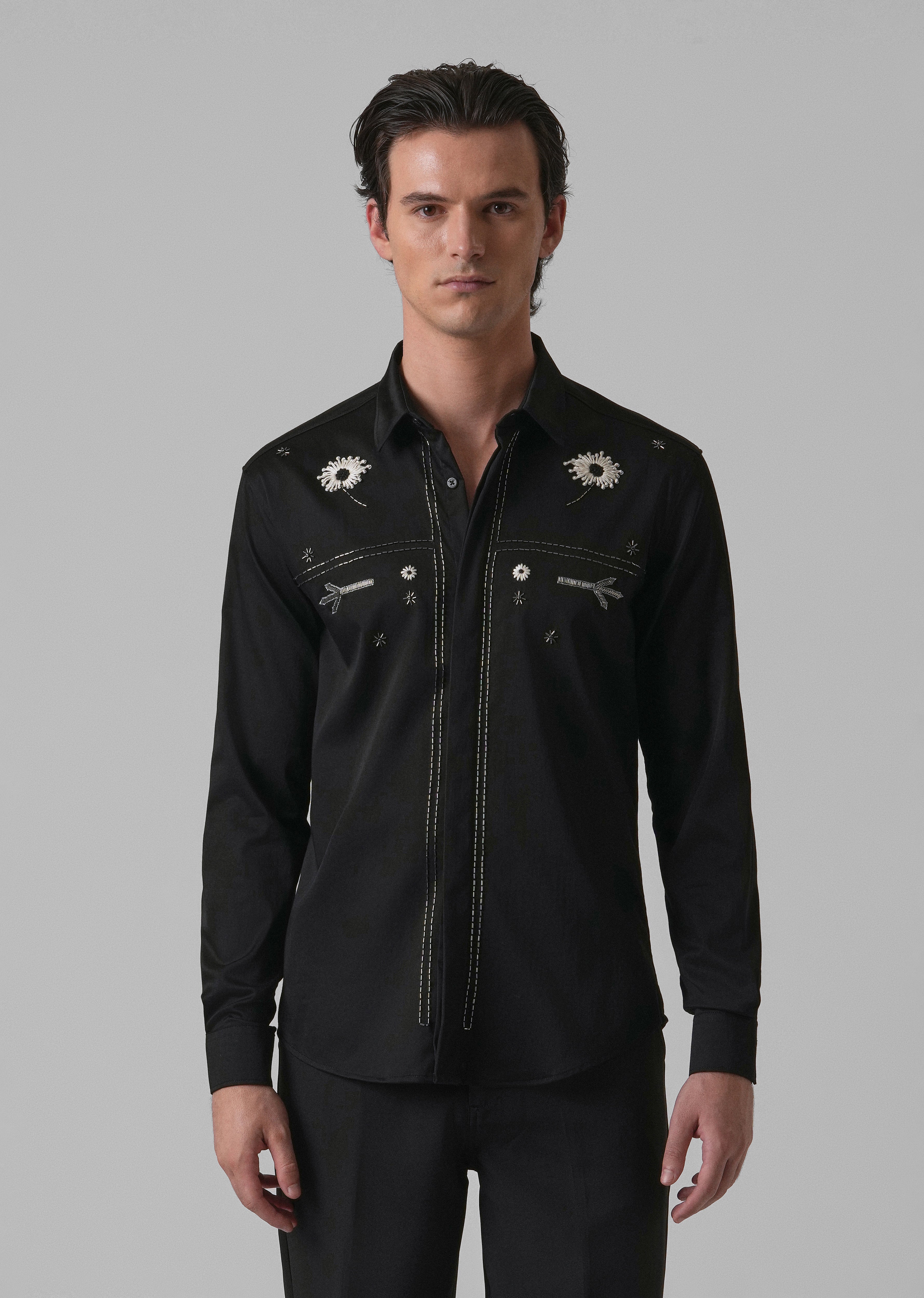Black Handcrafted Designer Shirt