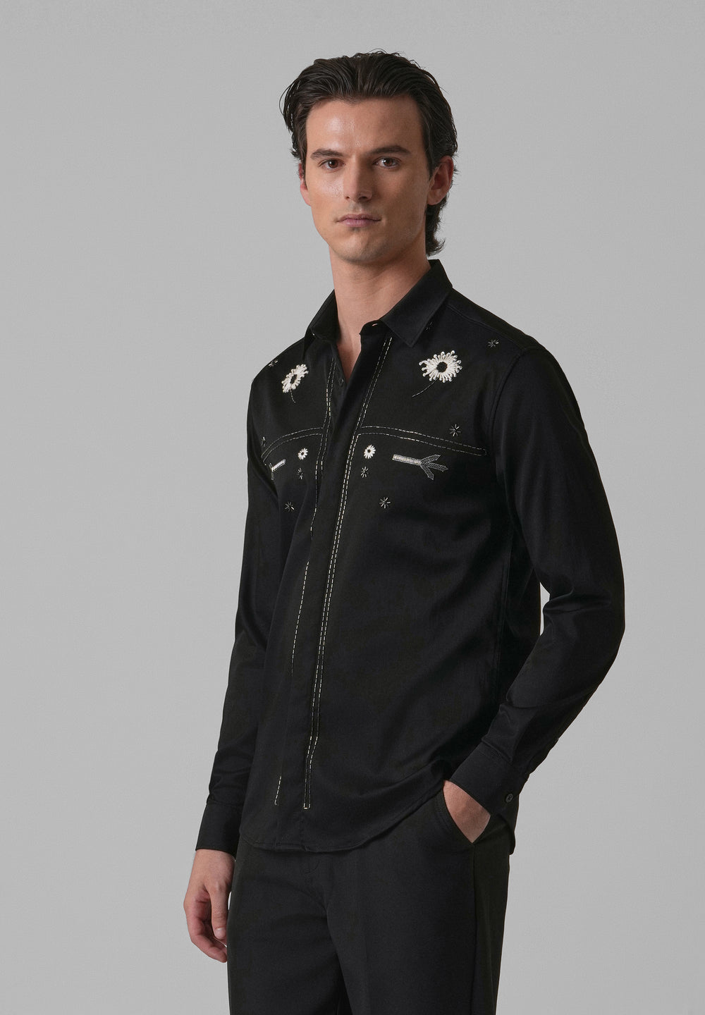 Black Handcrafted Designer Shirt