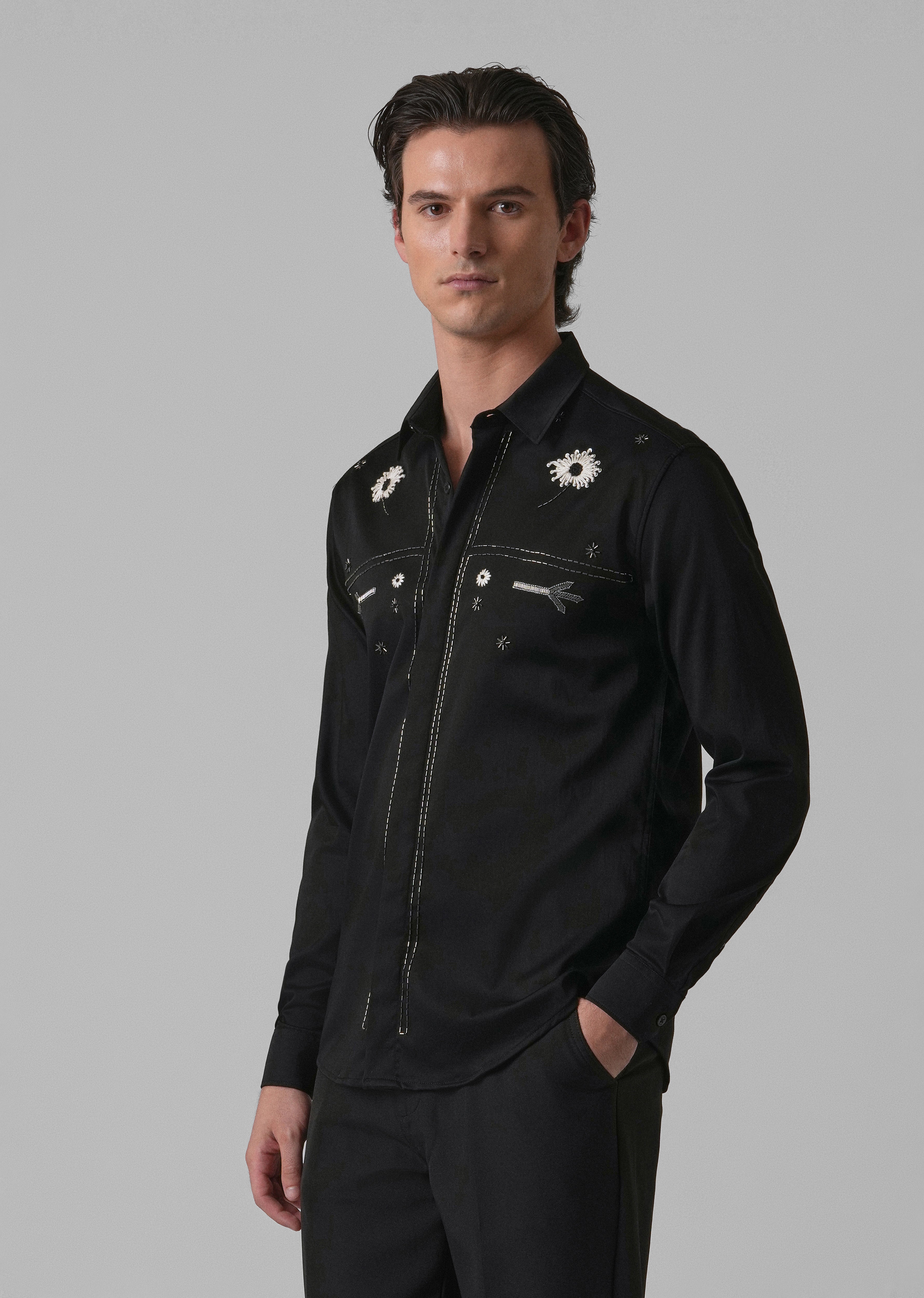 Black Handcrafted Designer Shirt