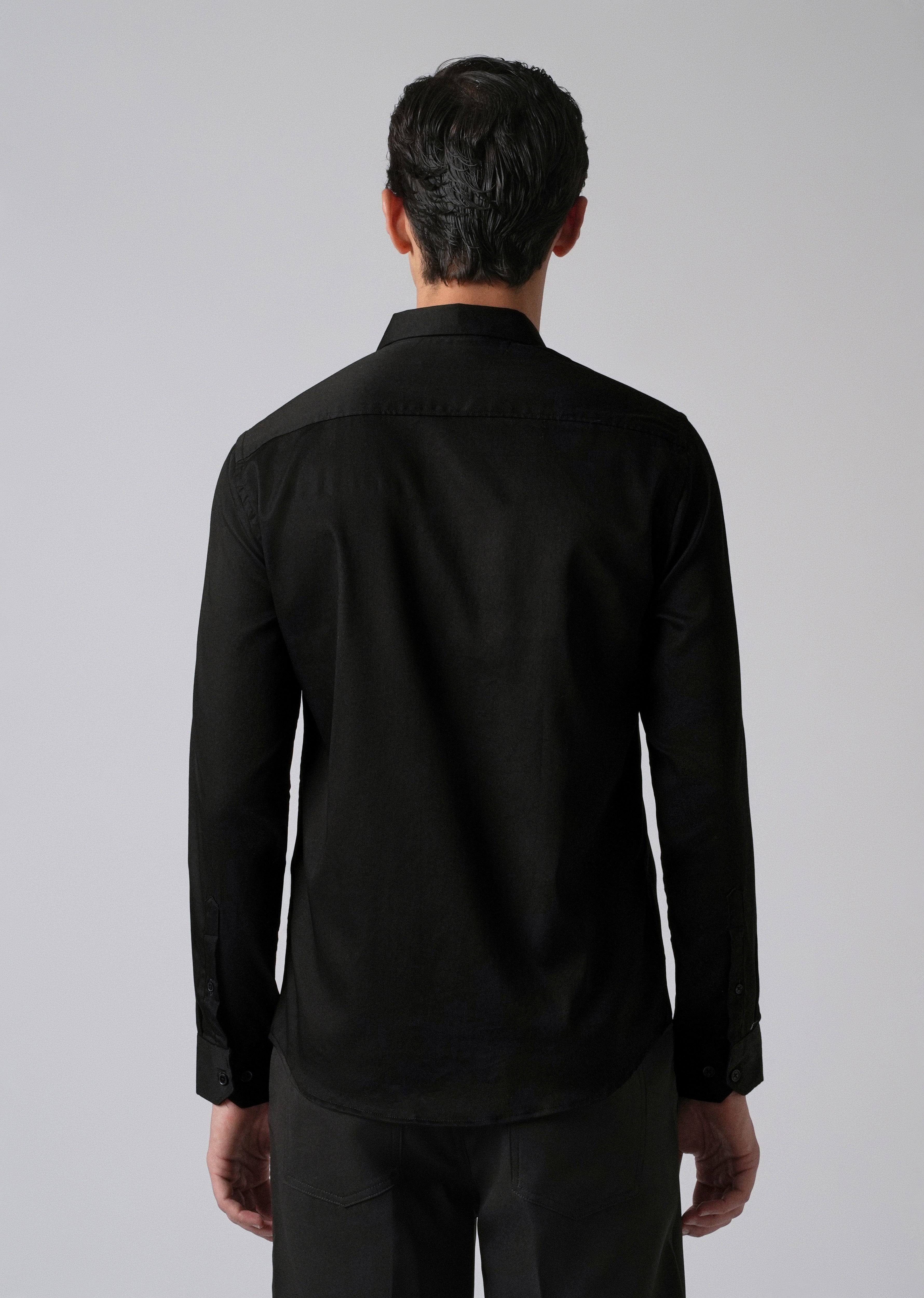 Black Handcrafted Lion Embroidery Designer Shirt