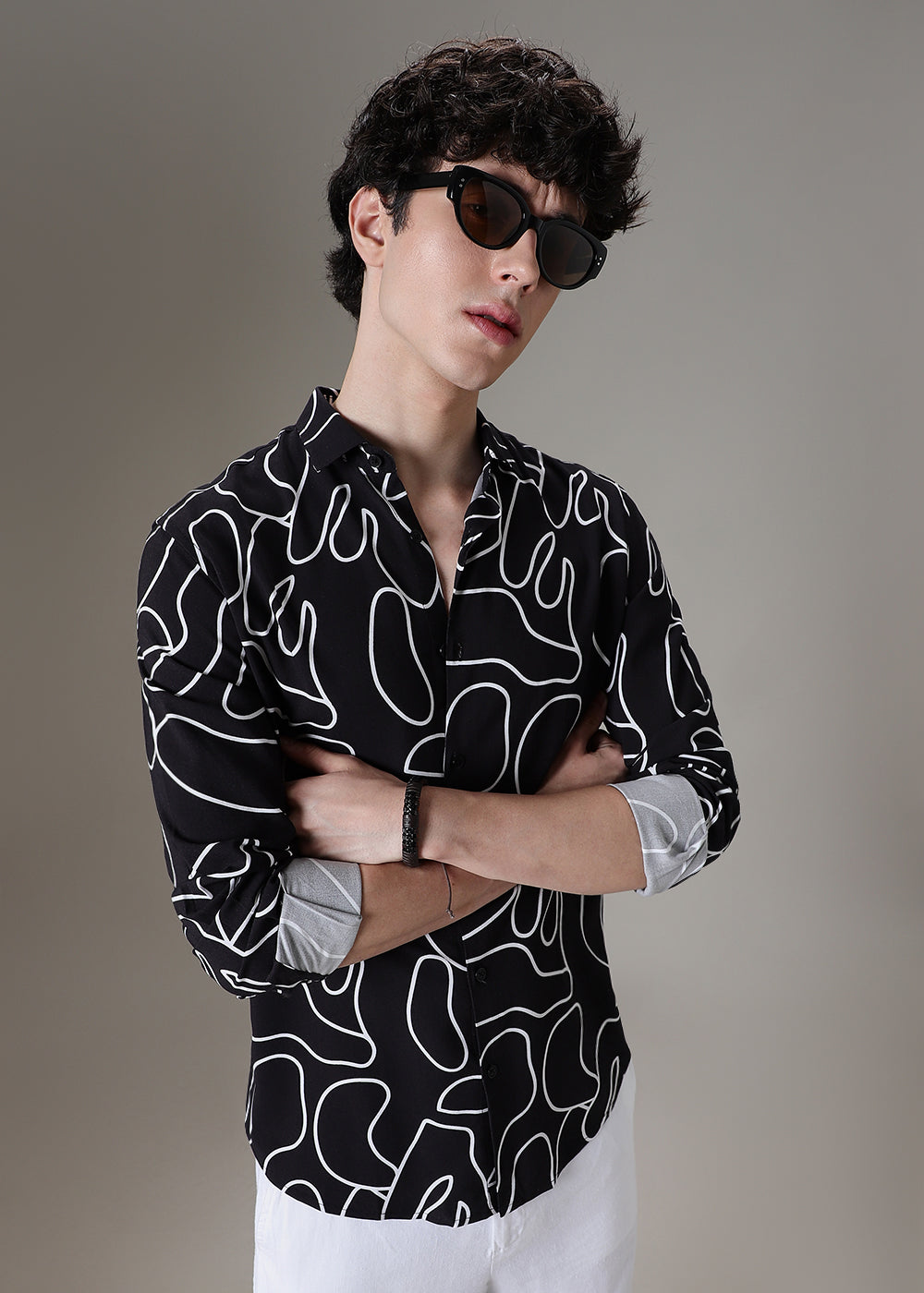 Black Line Abstract Shirt