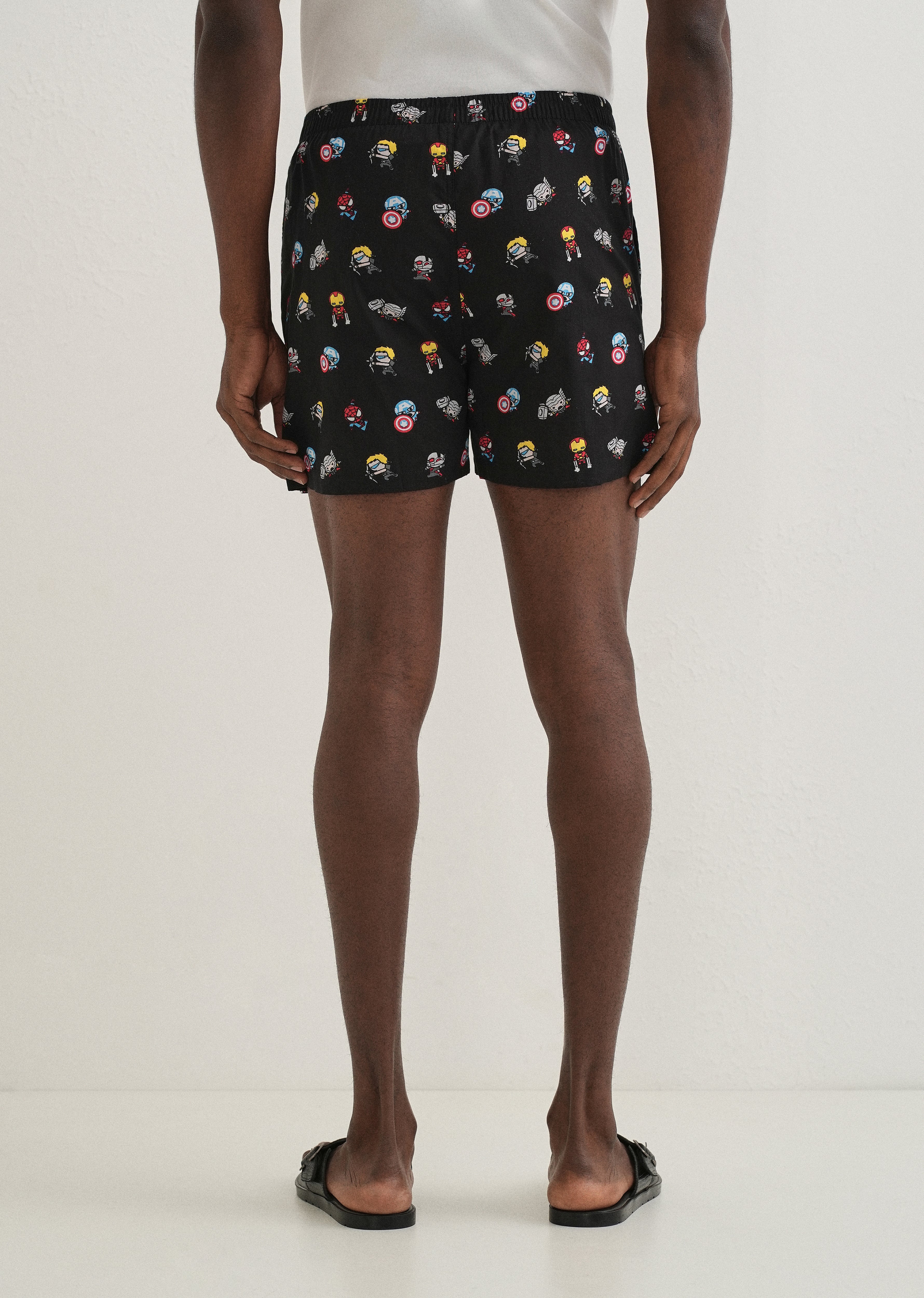 Black Marvel Printed Boxer