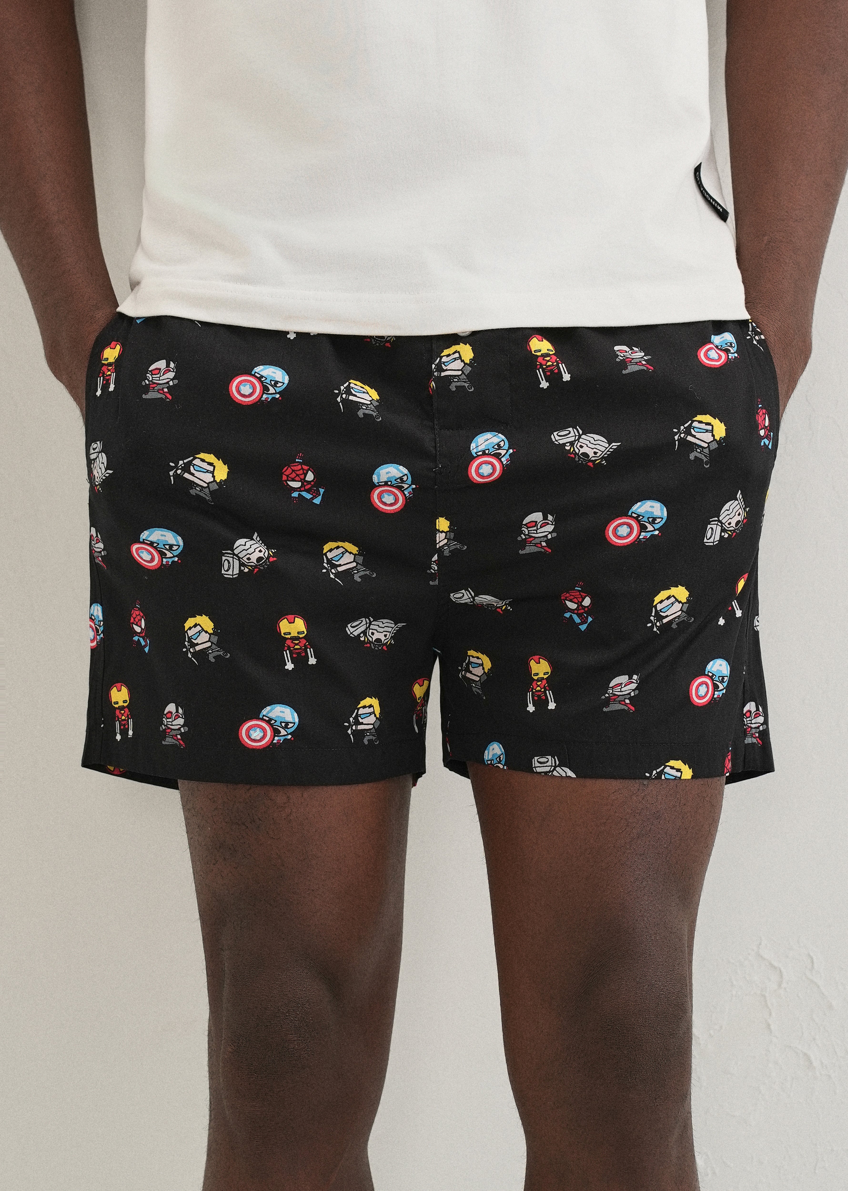 Black Marvel Printed Boxer