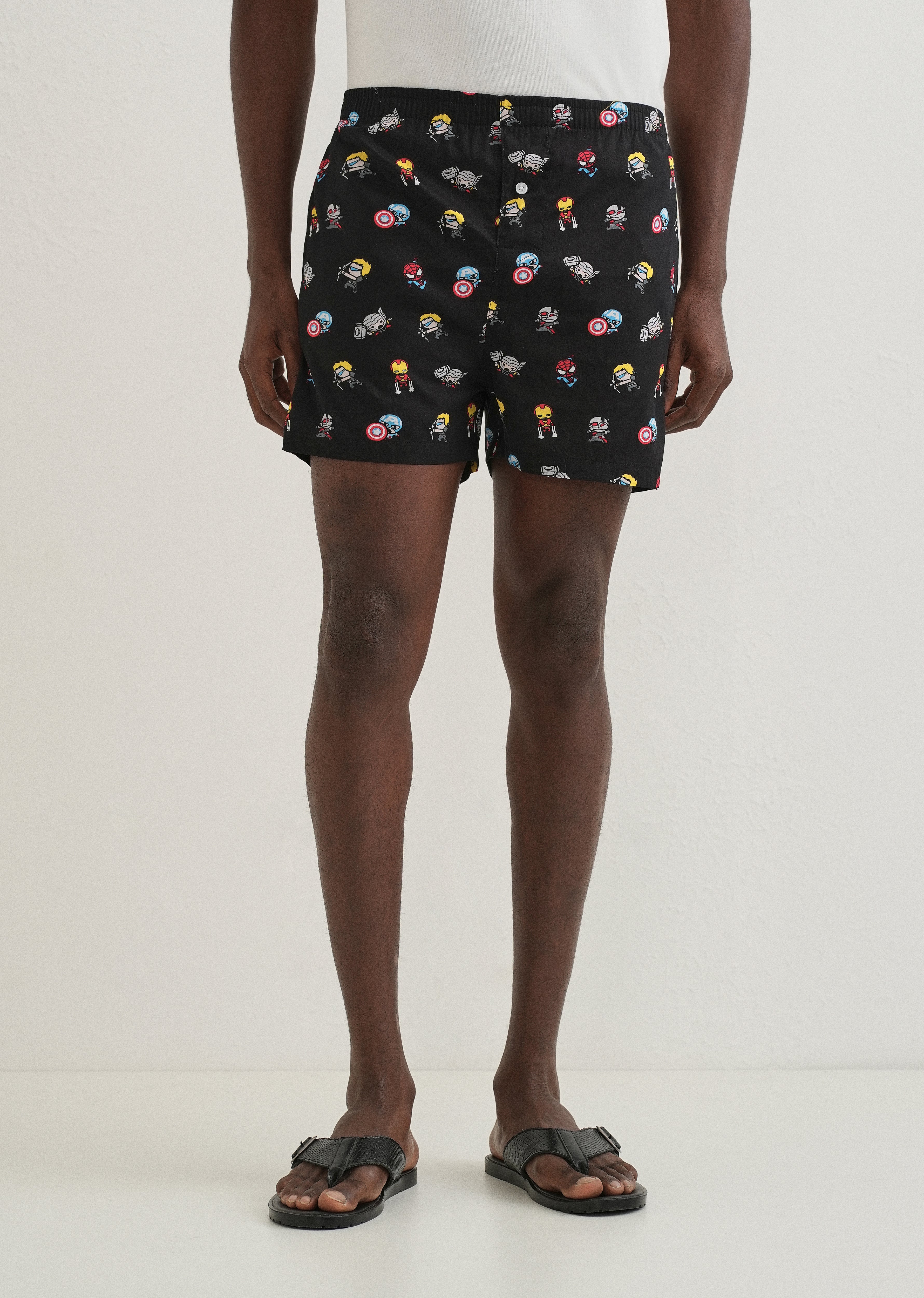 Black Marvel Printed Boxer