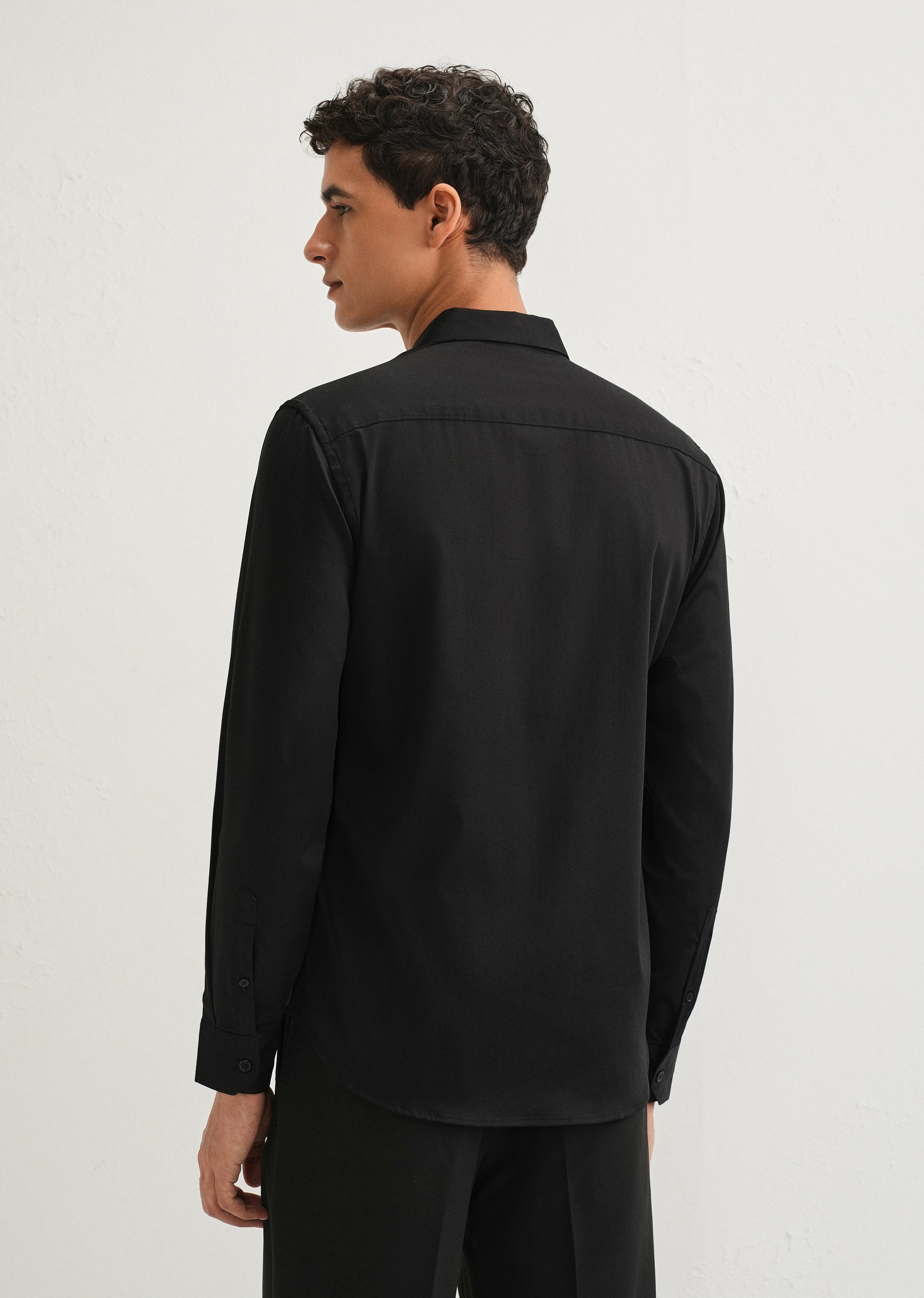 Black Metallic Stripe Designer Shirt