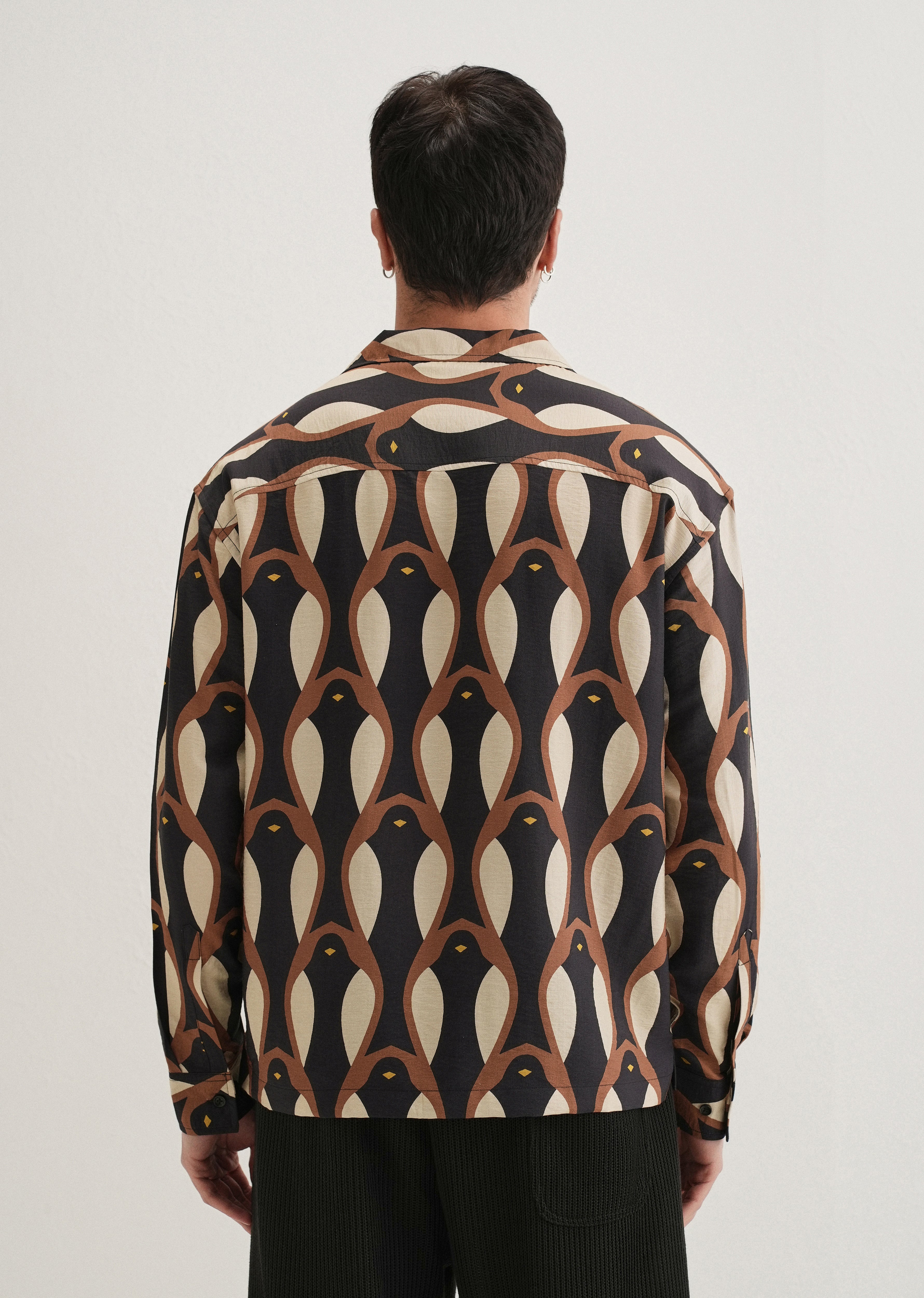 Black Modern Retro Printed Shirt