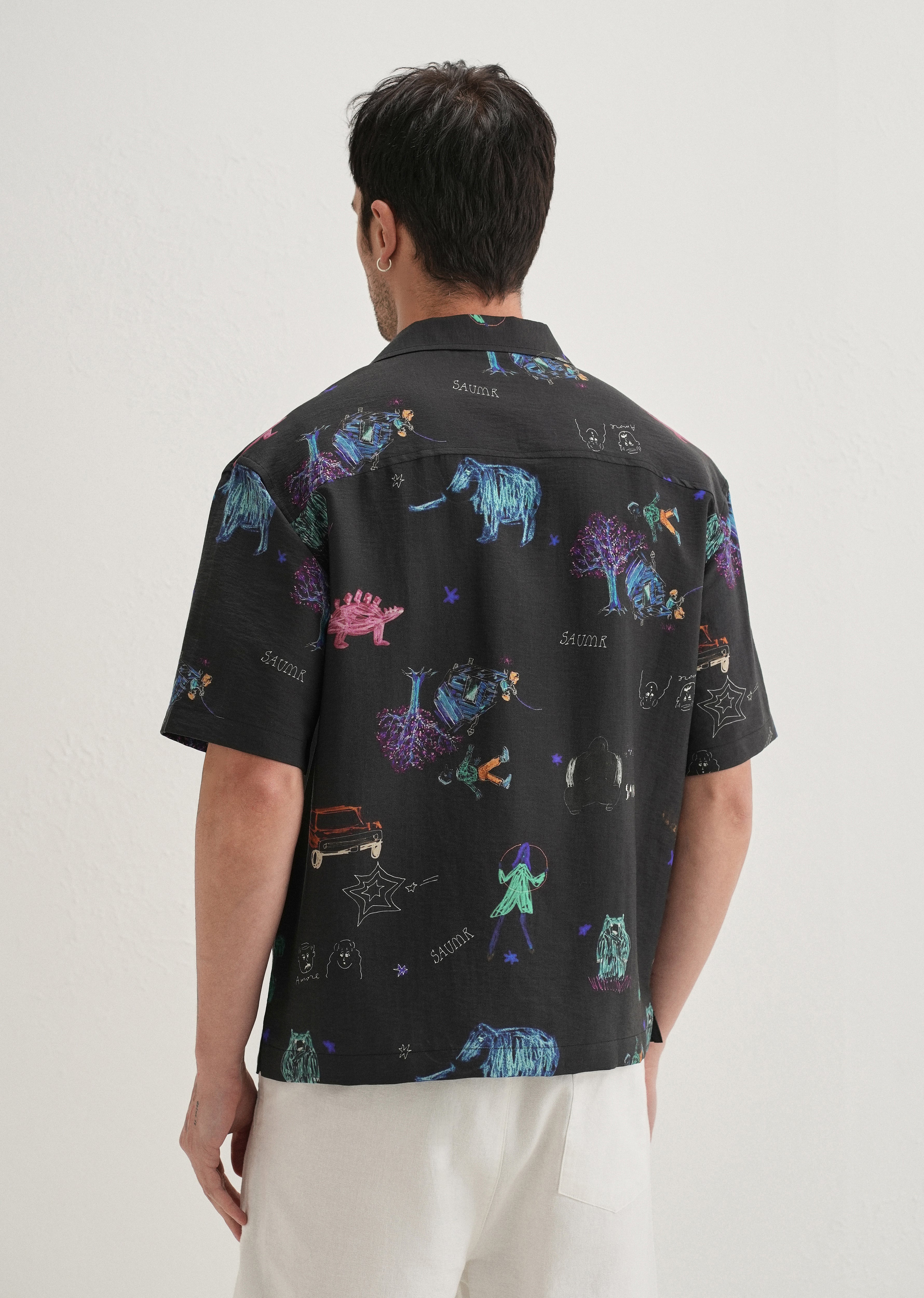 Black Multi Graphic Printed Shirt