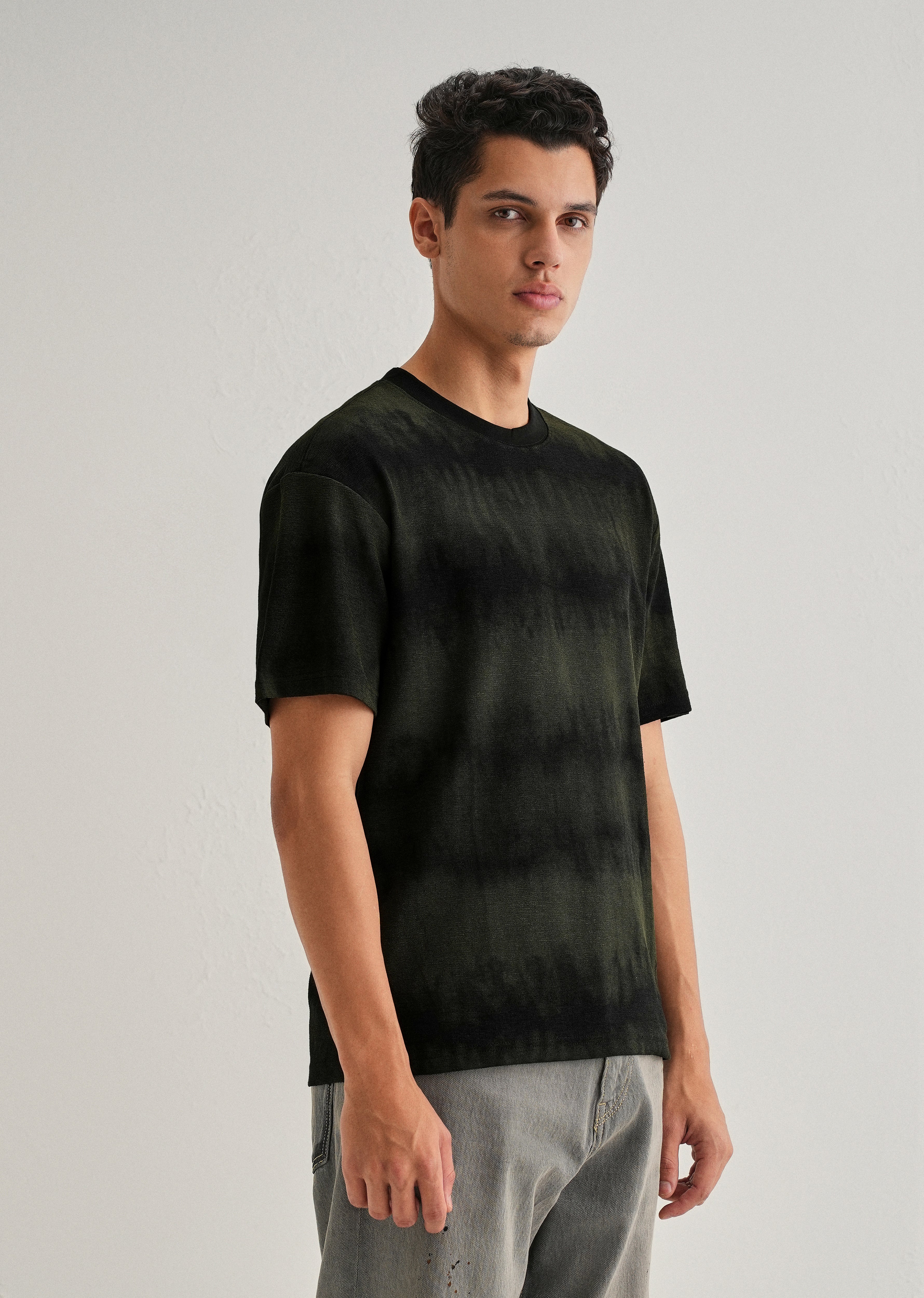 Black Olive Tie & Dye Oversized T-shirt