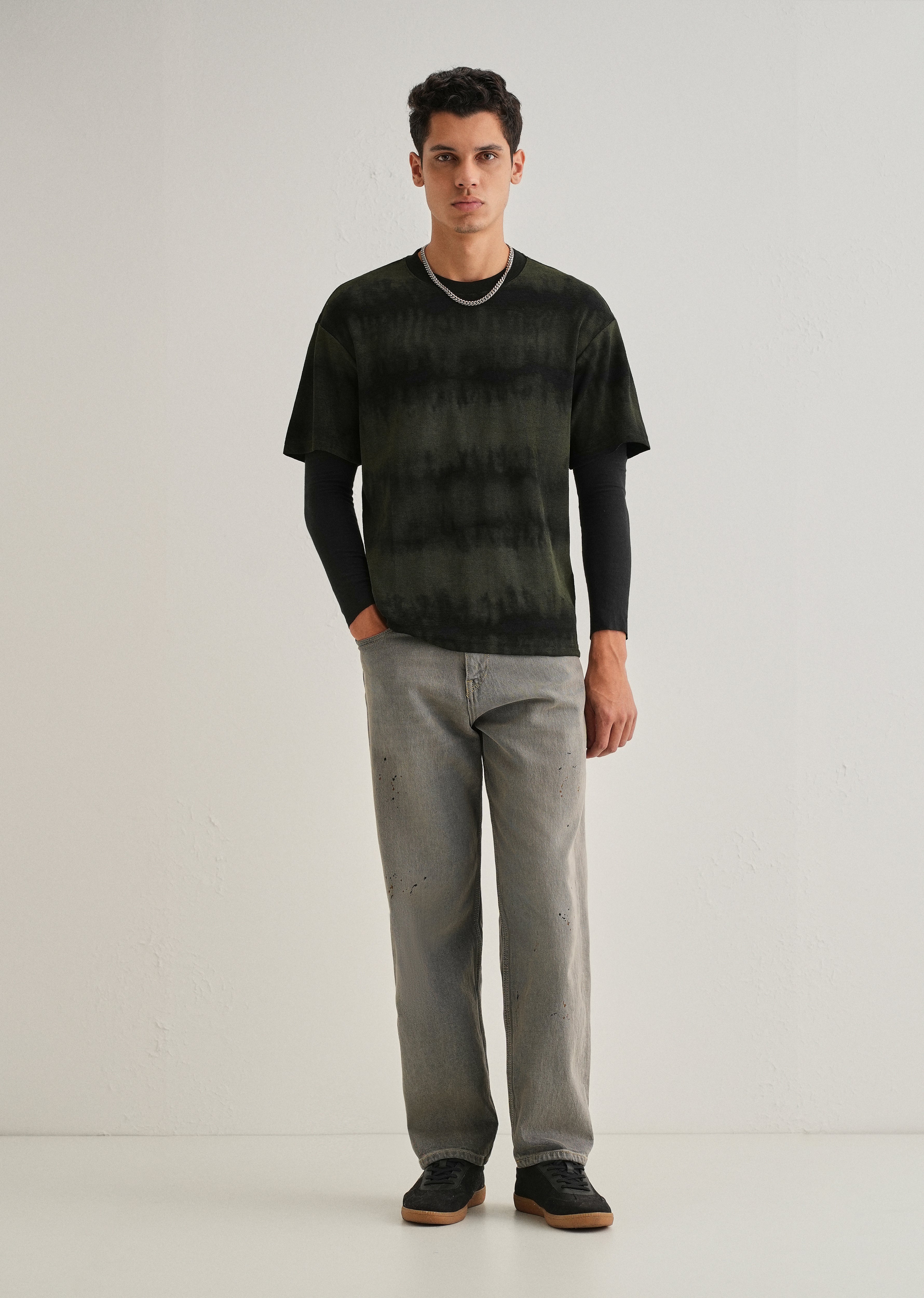 Black Olive Tie & Dye Oversized T-shirt