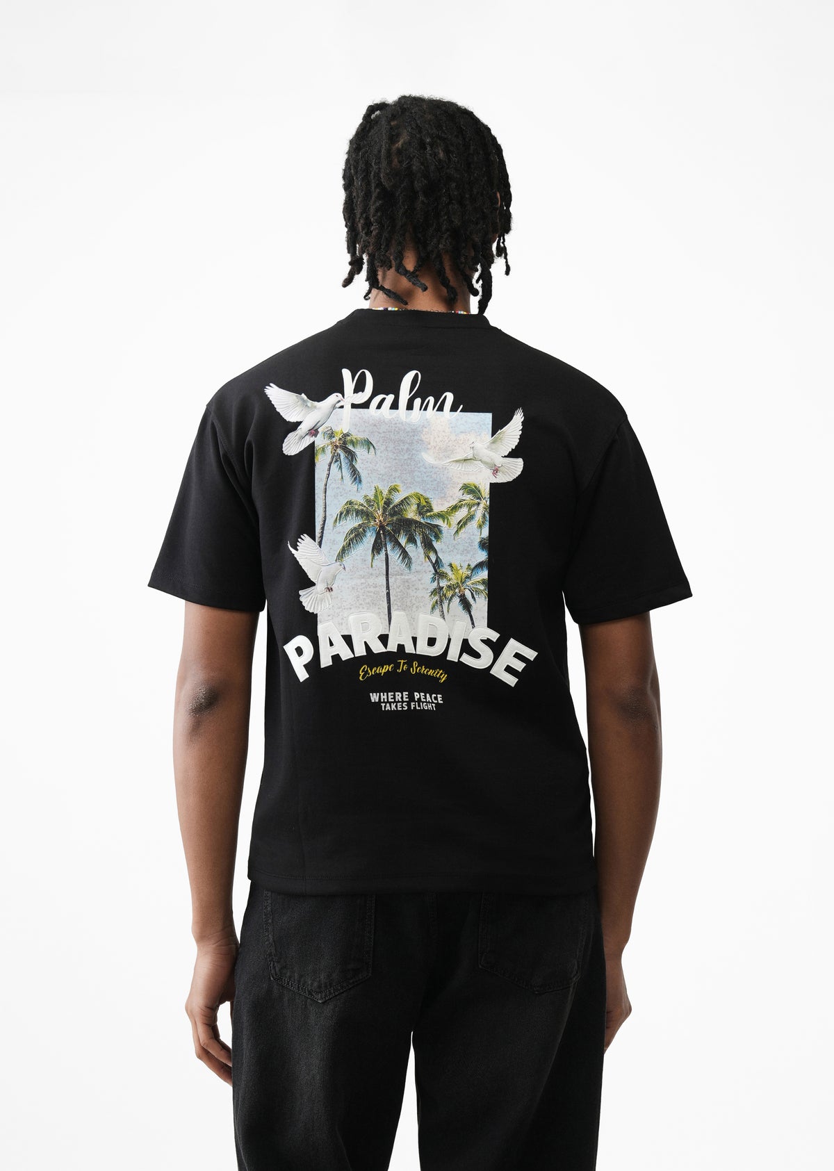 Black Paradise Graphic Print T-shirt