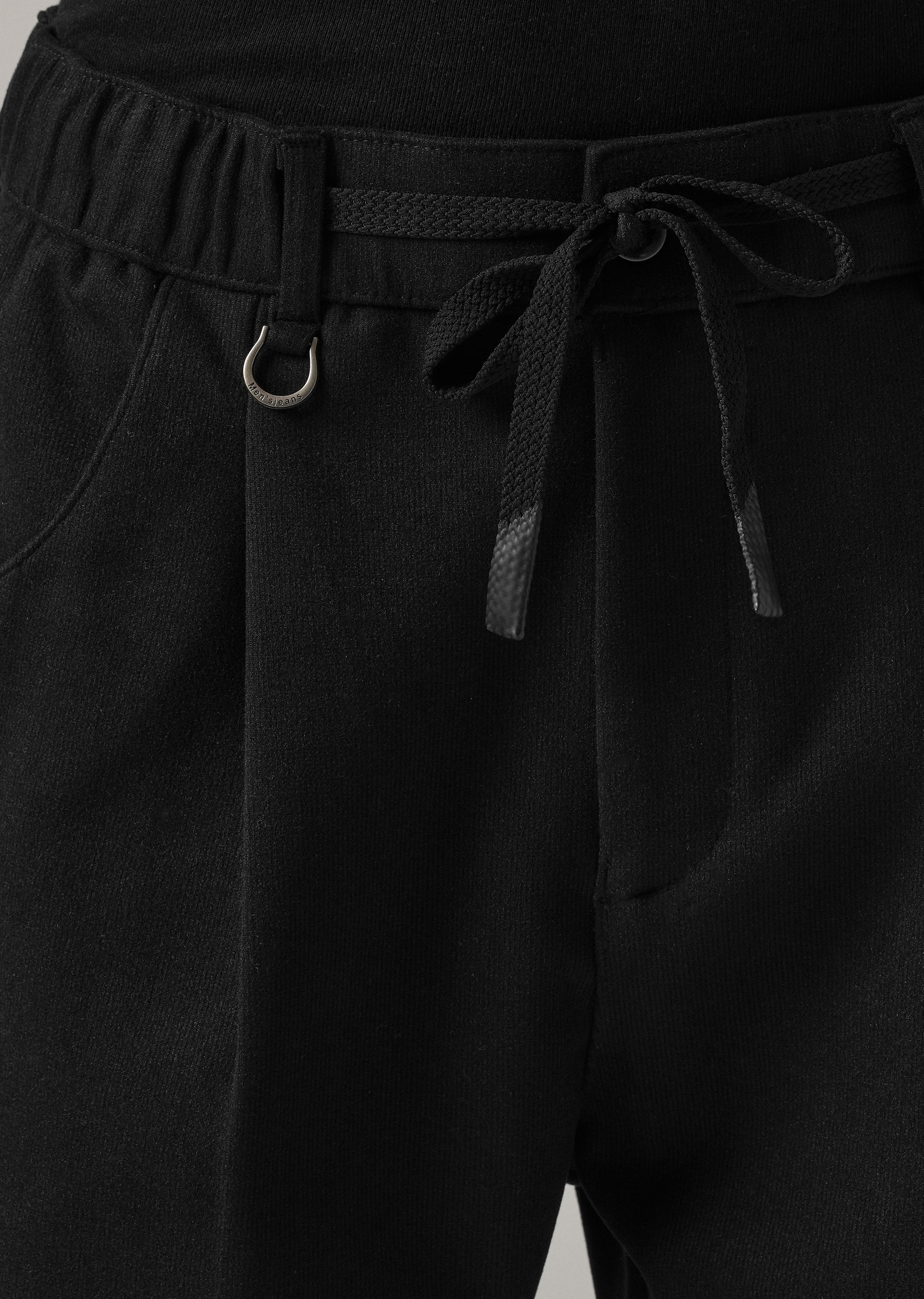 Black Pin Stripe Suede Pant