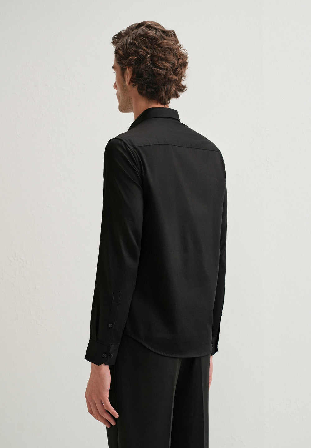 Black Pintuck Pleat Designer Shirt