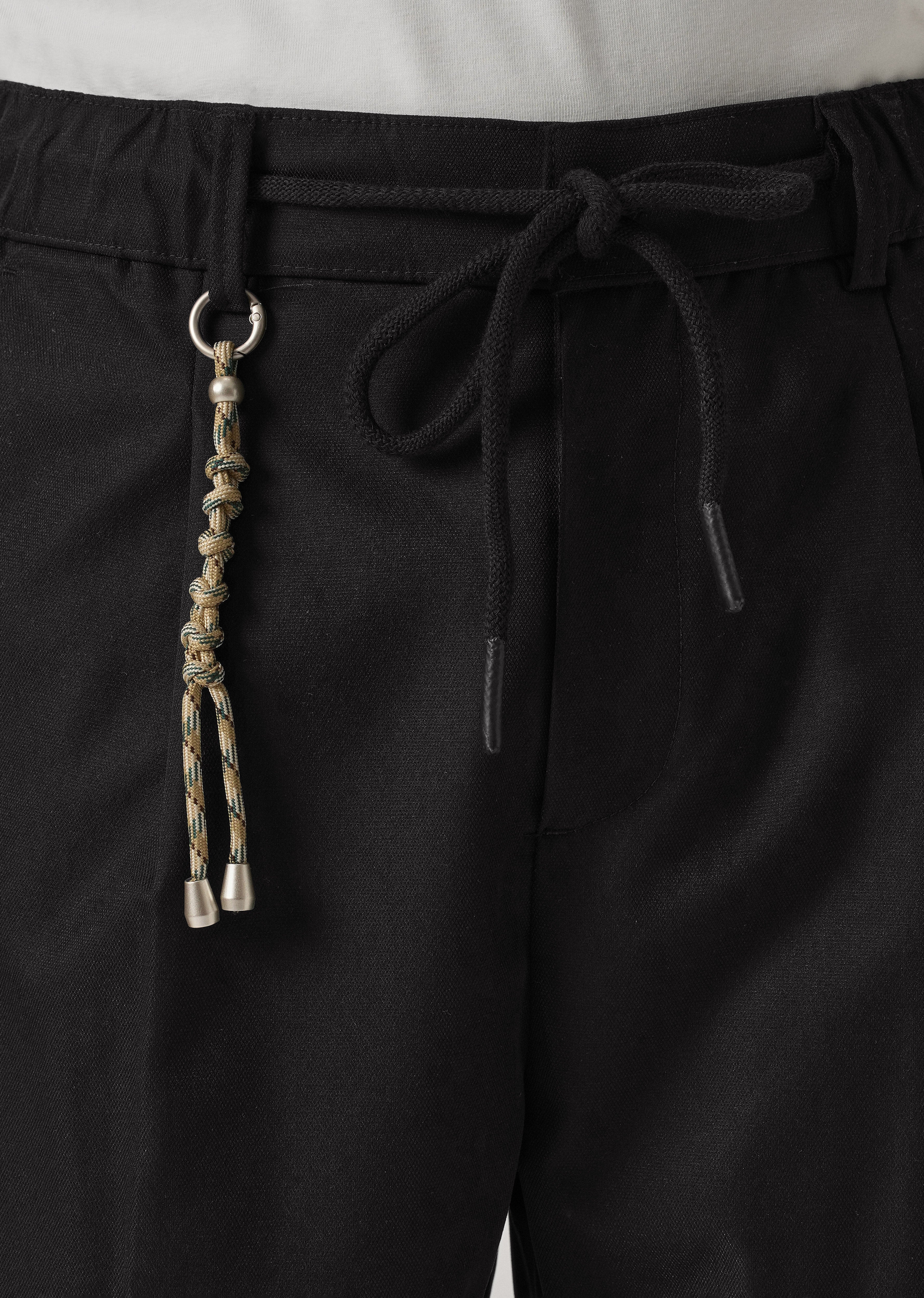 Black Pleated Drawstring Pant