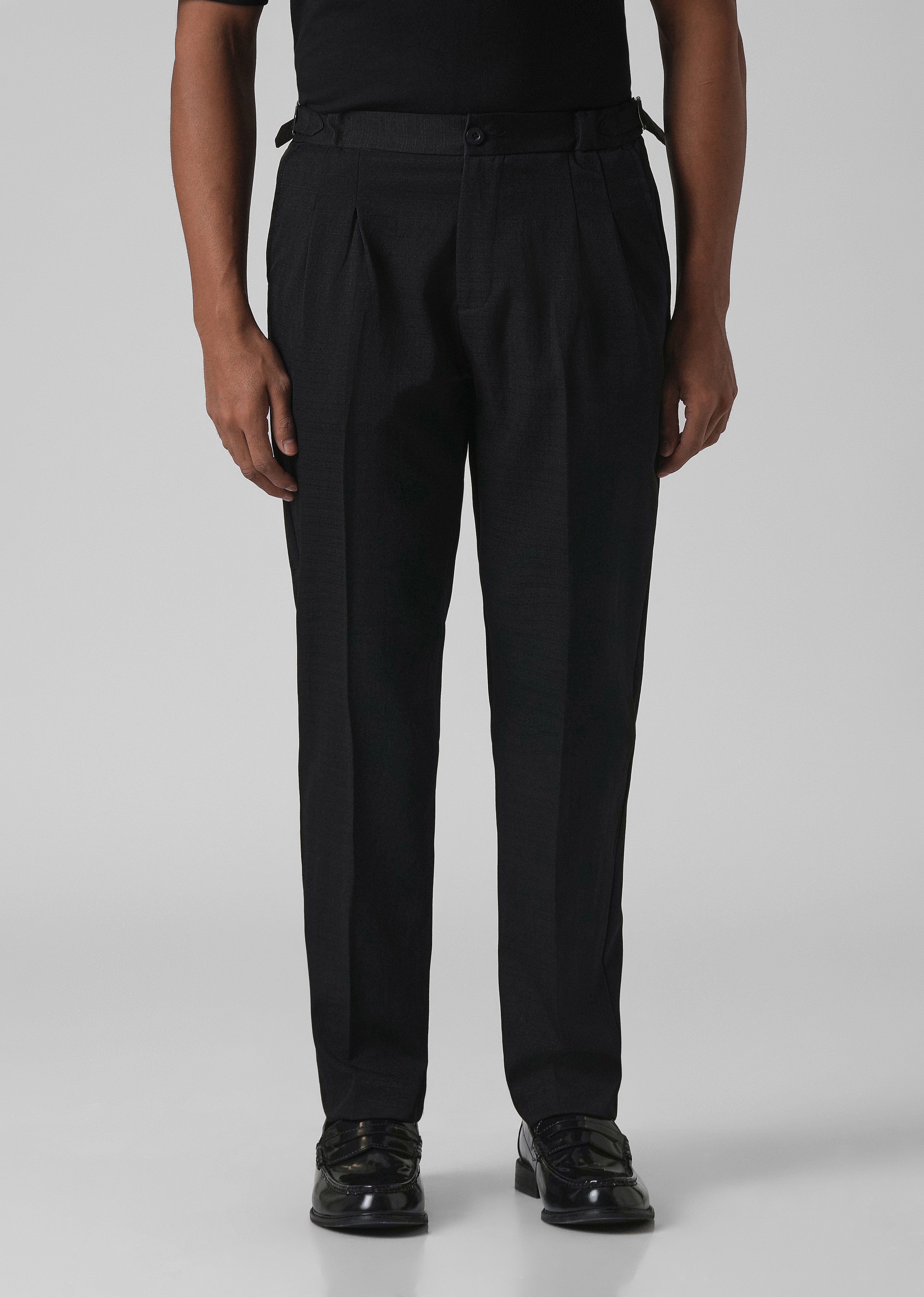 Black Pleated Gurkha Pant