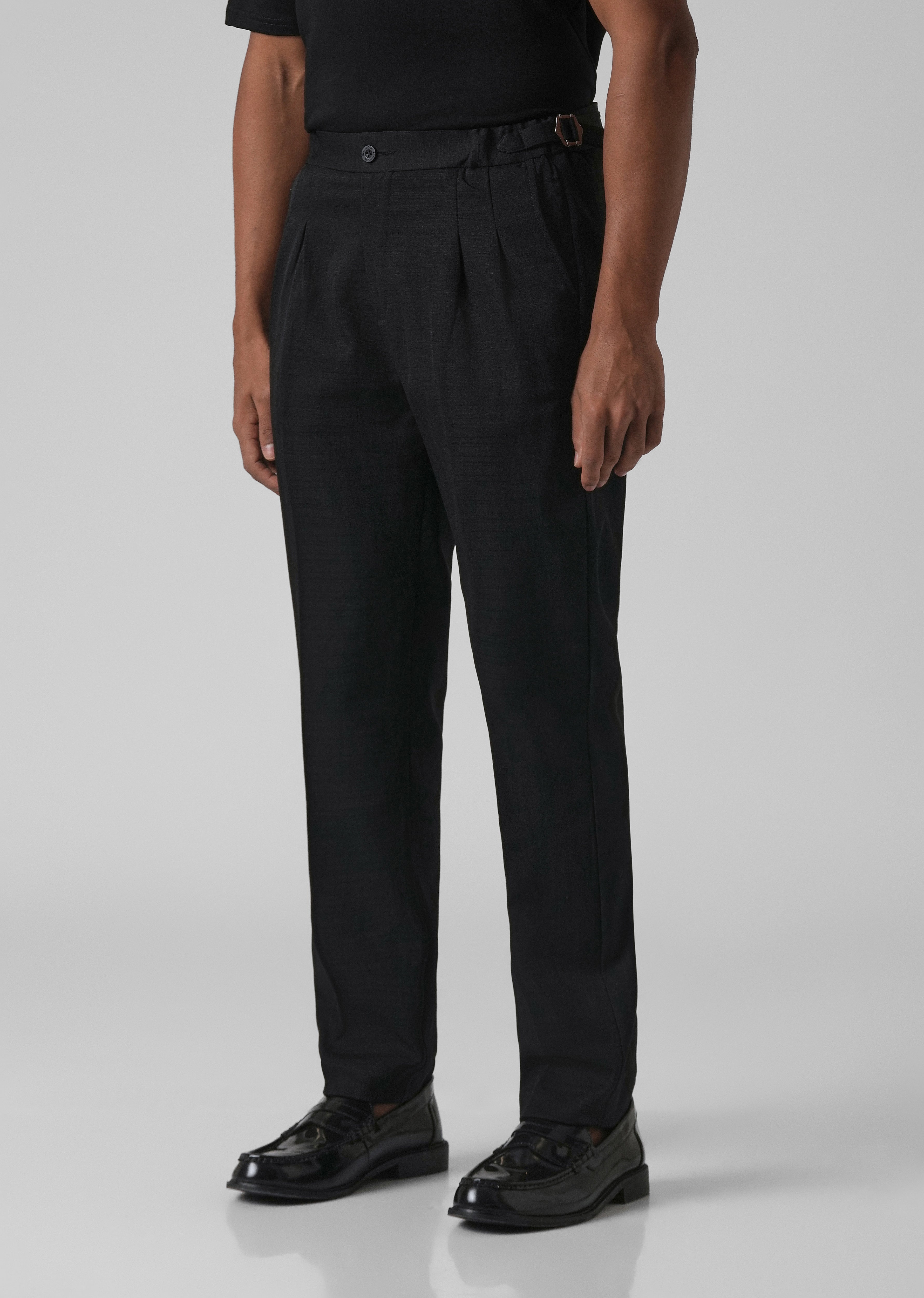 Black Pleated Gurkha Pant