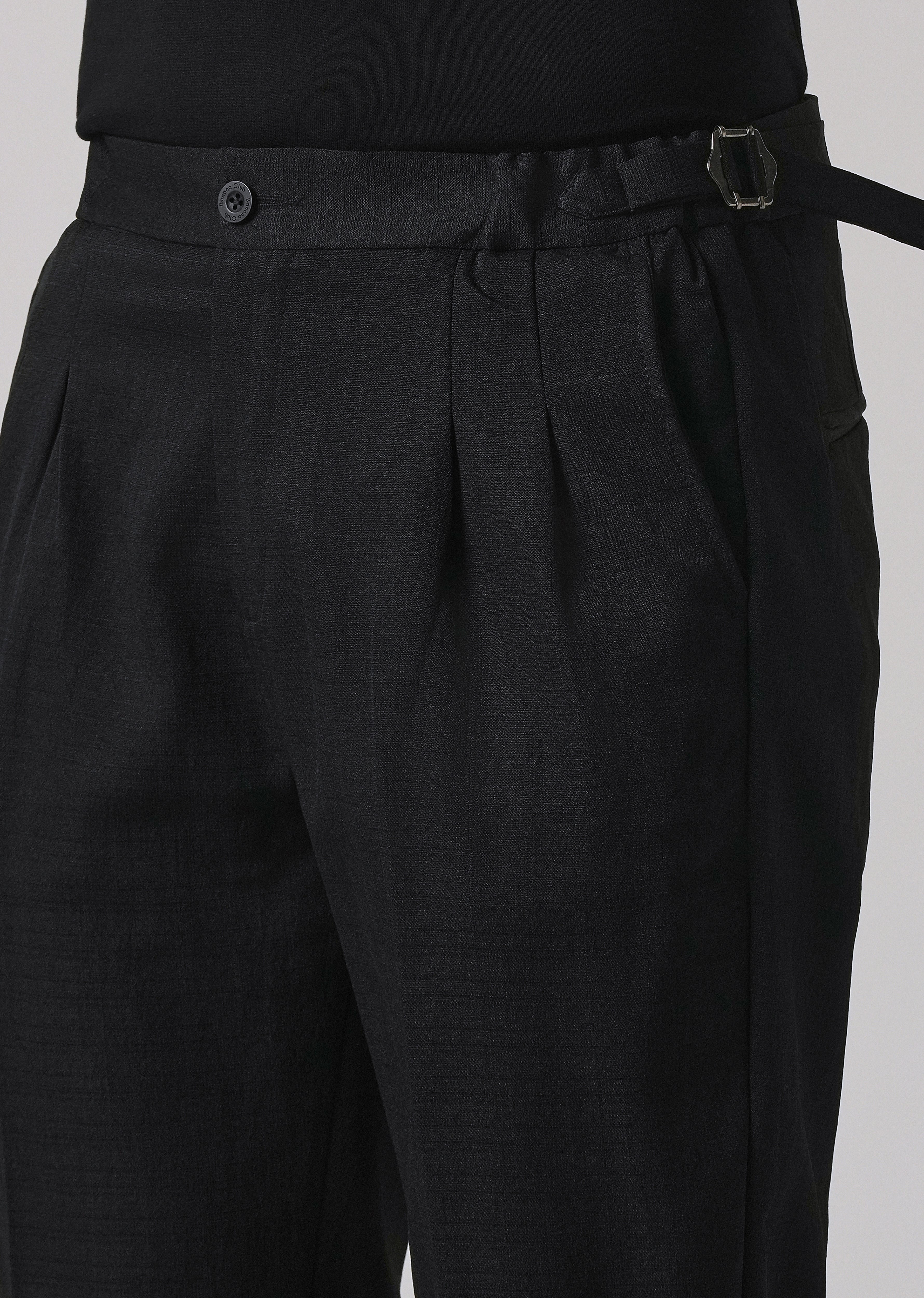 Black Pleated Gurkha Pant