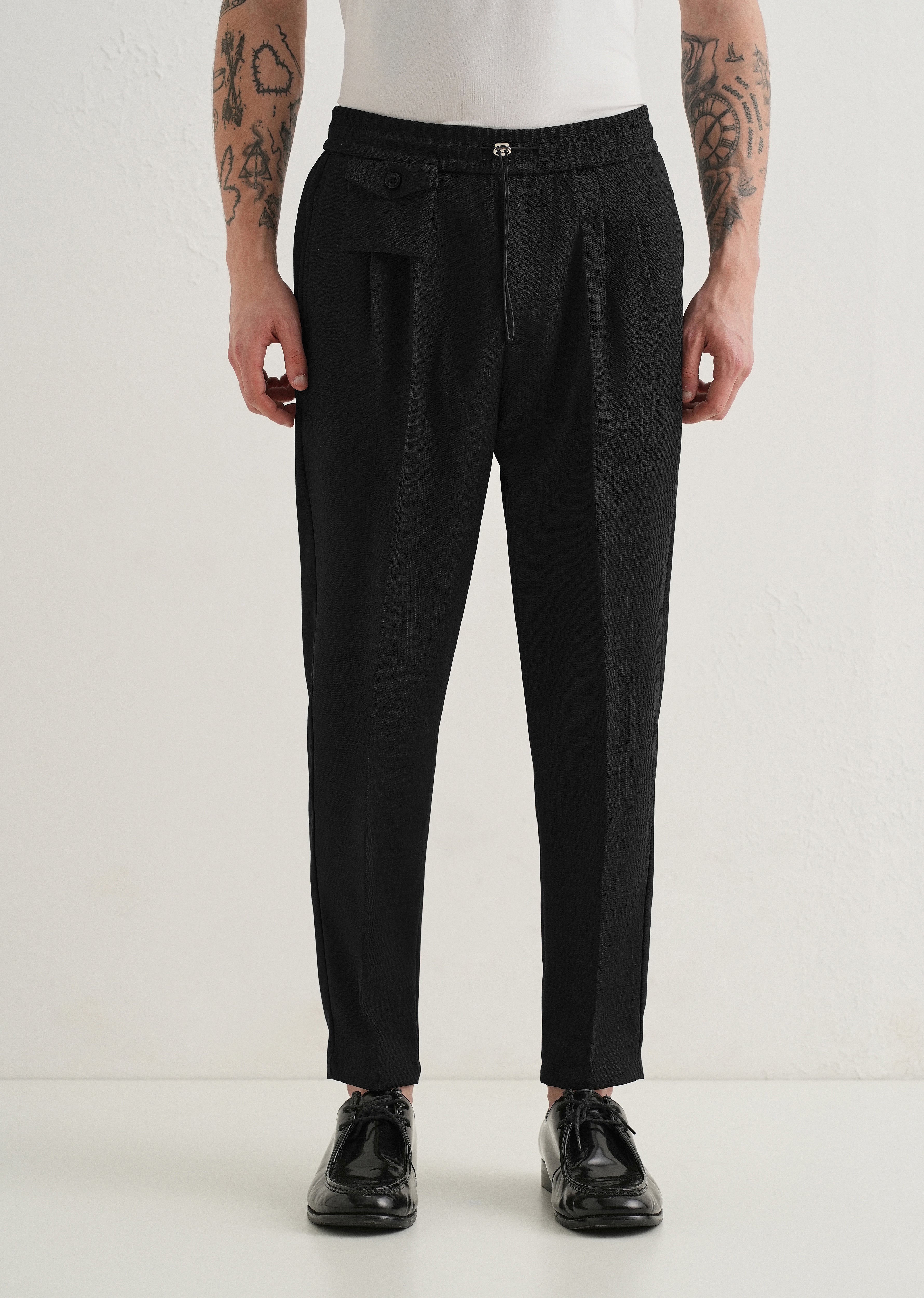 Black Pleated Korean Pant