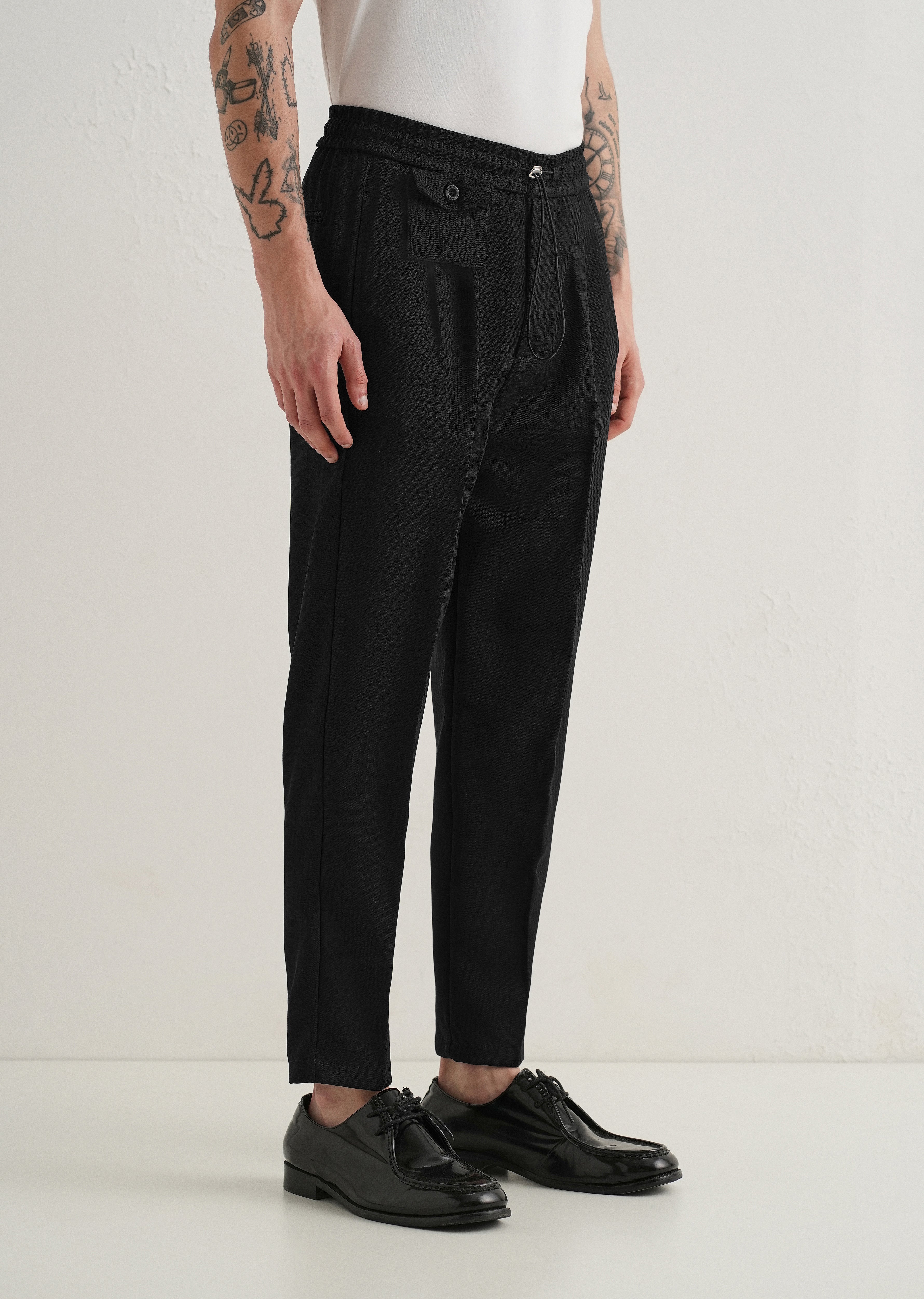 Black Pleated Korean Pant