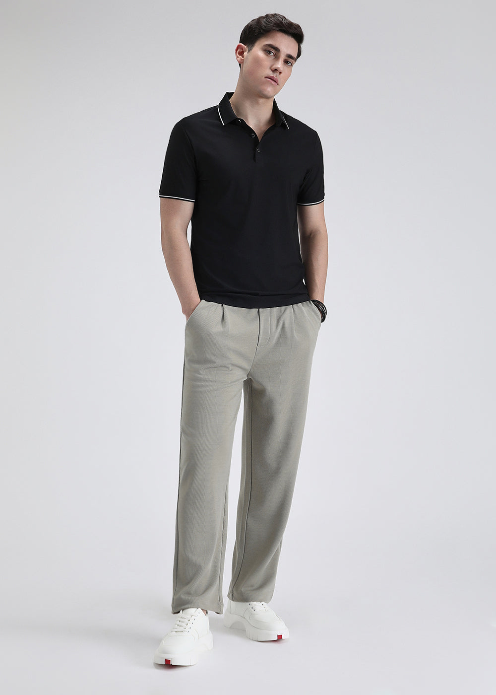 Soft Black Stitchless Polo T-shirt