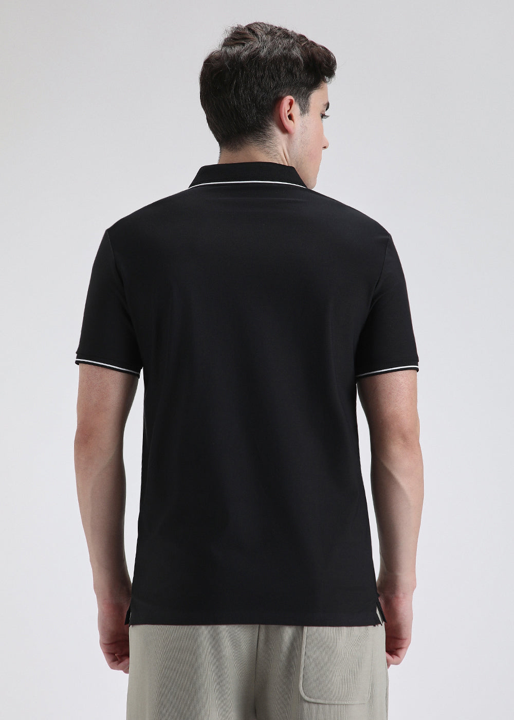 Soft Black Stitchless Polo T-shirt