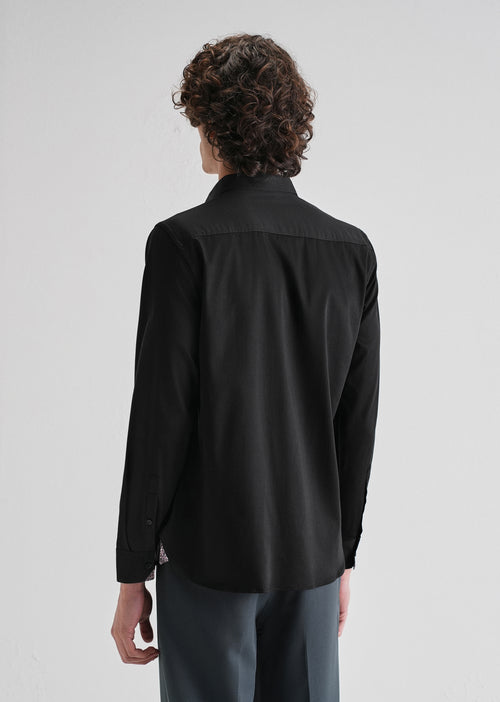 Black Printed Cuff Shirt