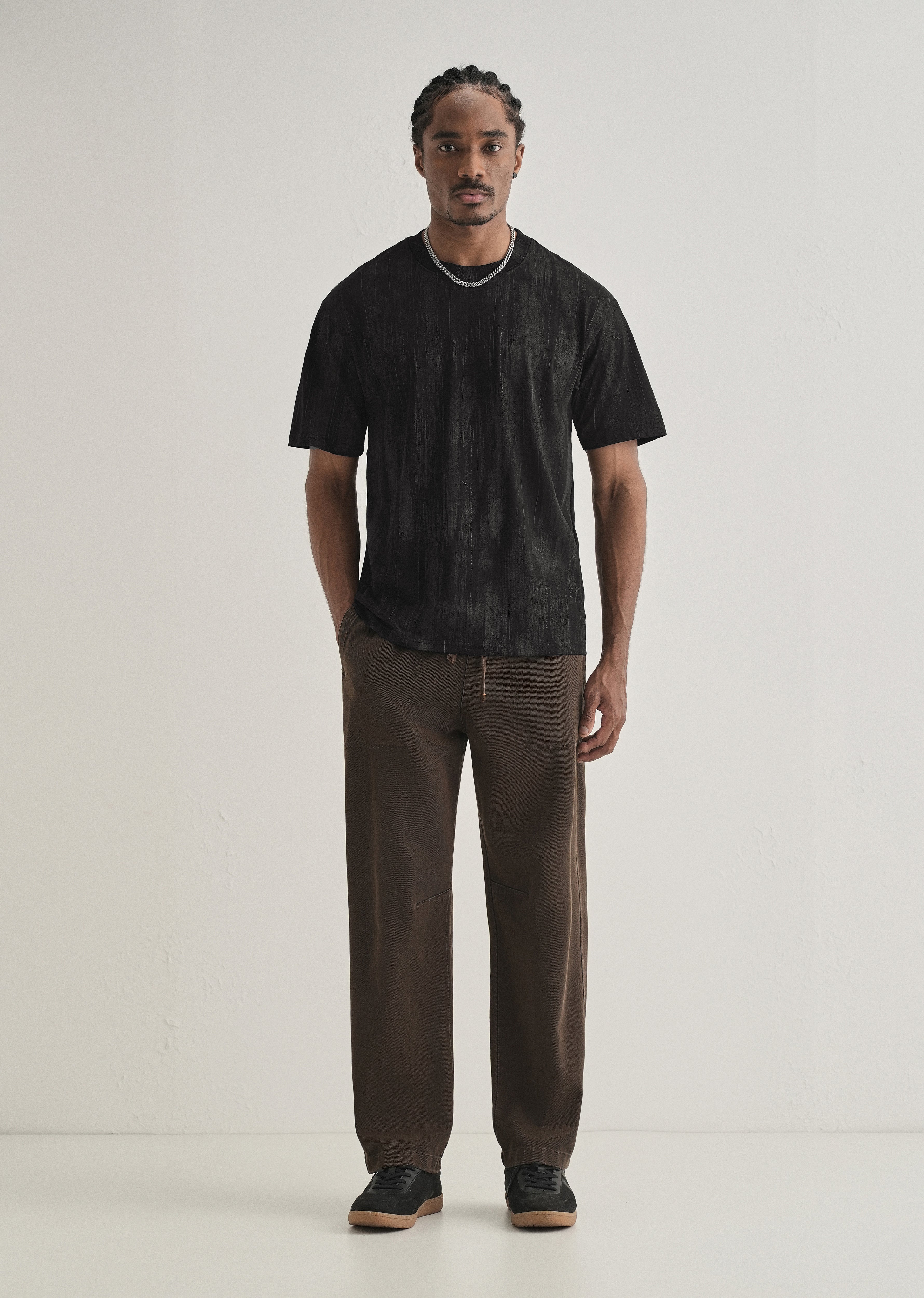 Ink Black Printed Oversized T-shirt