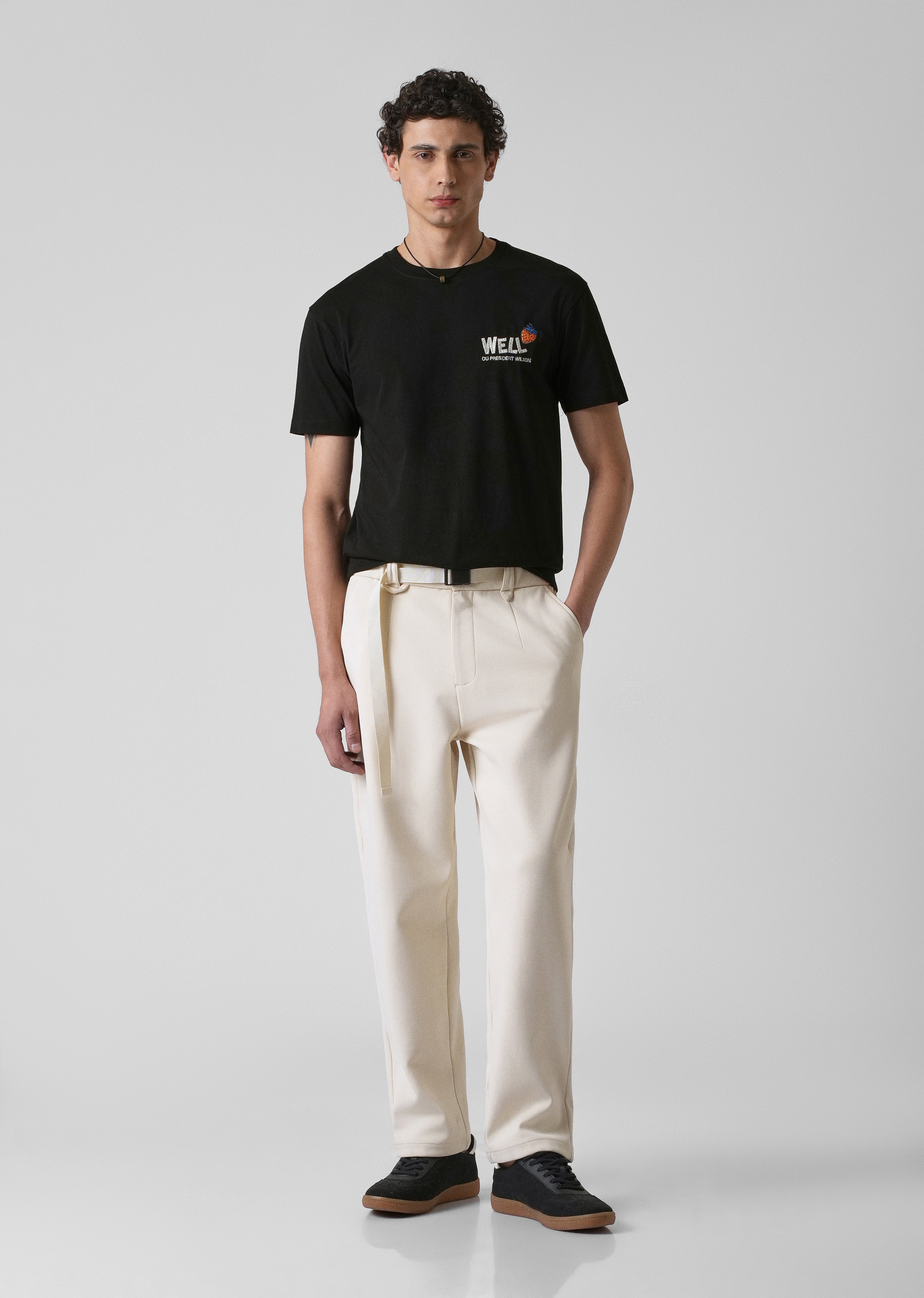 Black Printed Slim Fit T-shirt