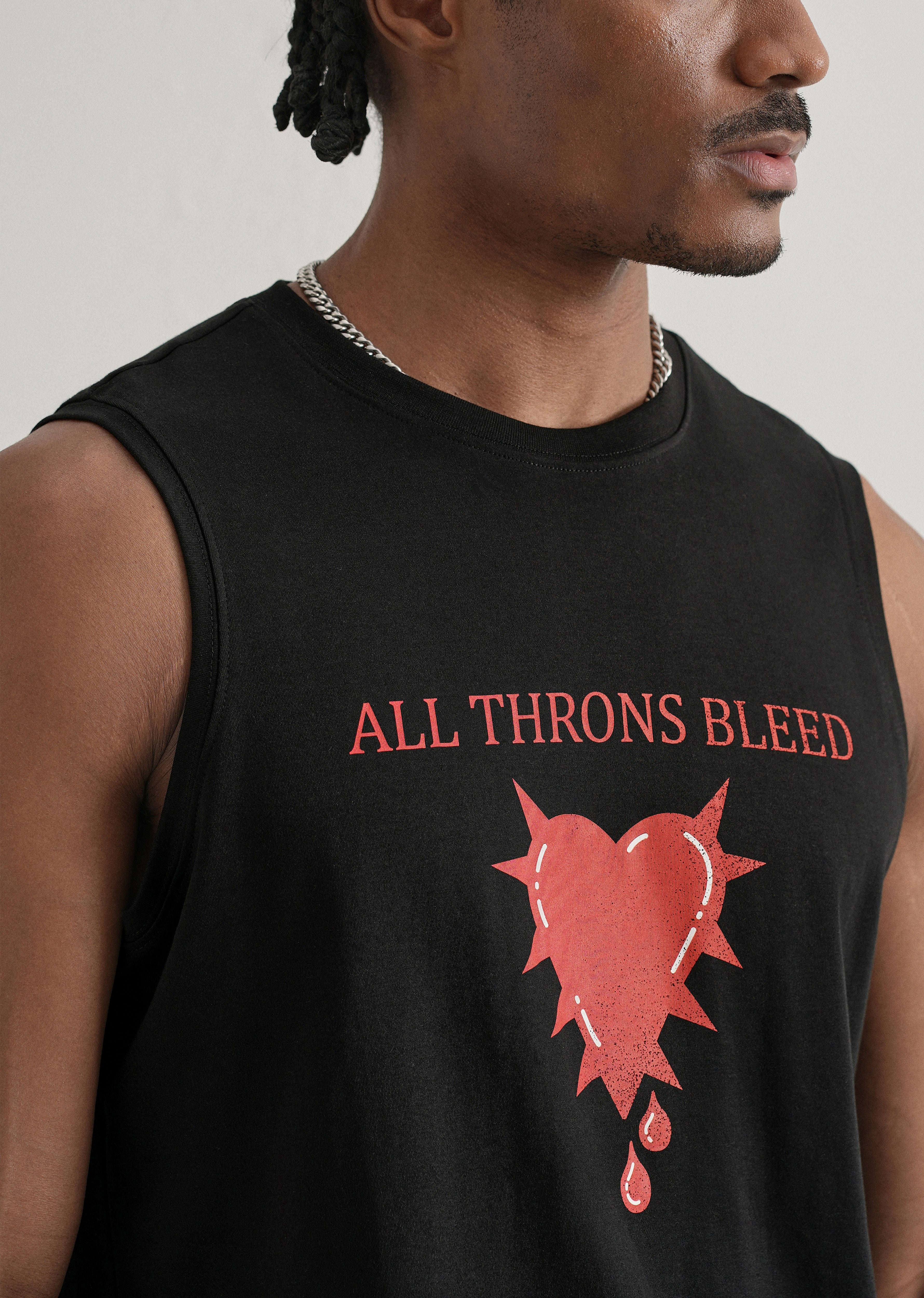 Midnight Black Printed Tank