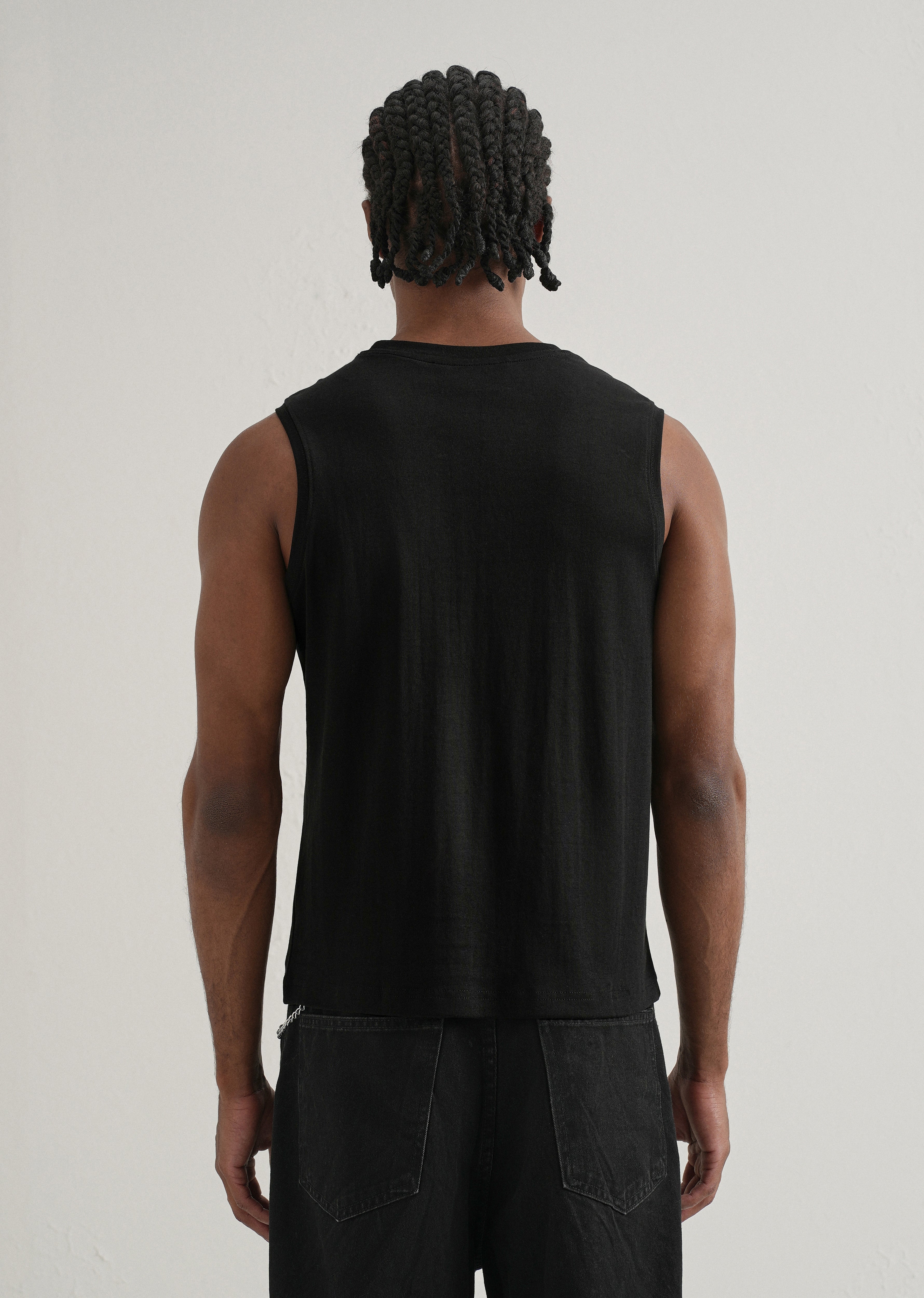 Midnight Black Printed Tank