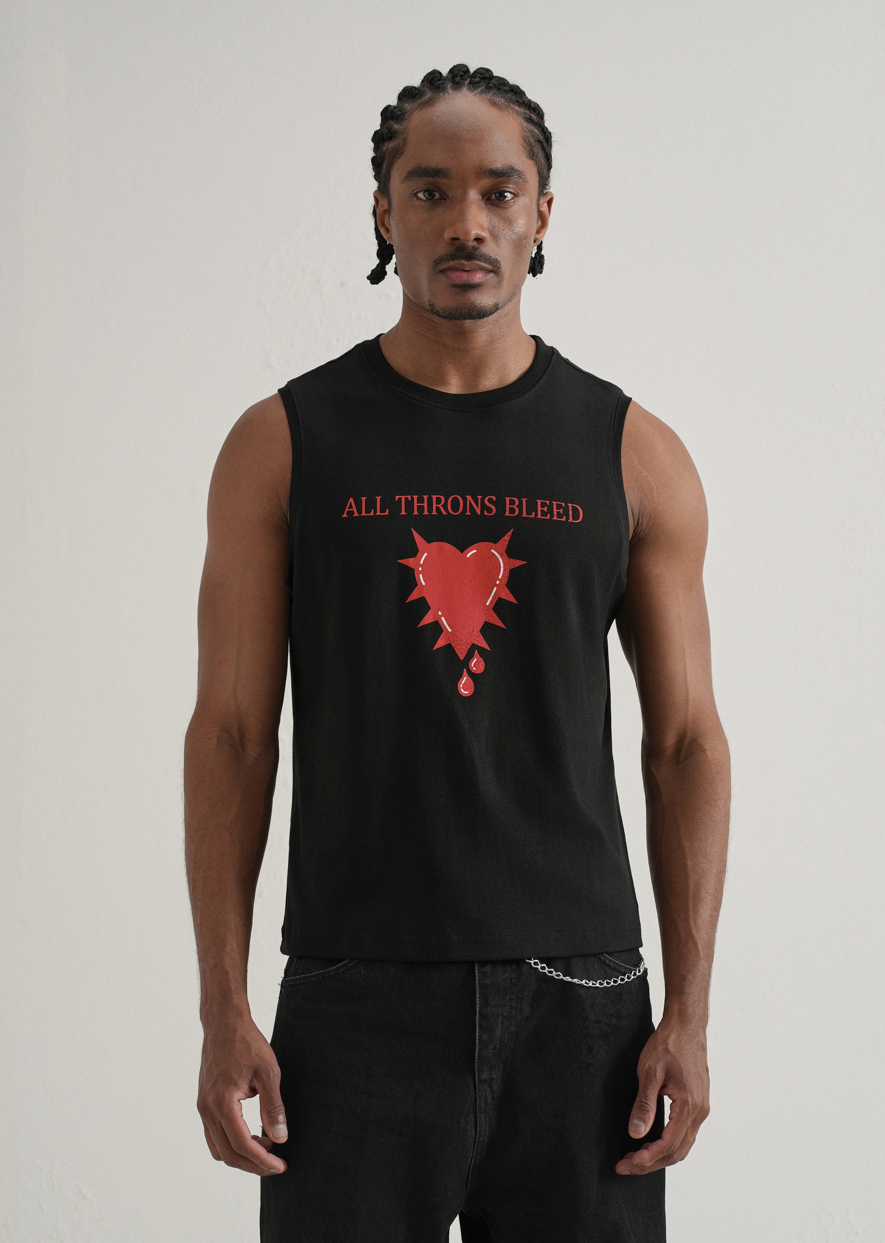 Midnight Black Printed Tank